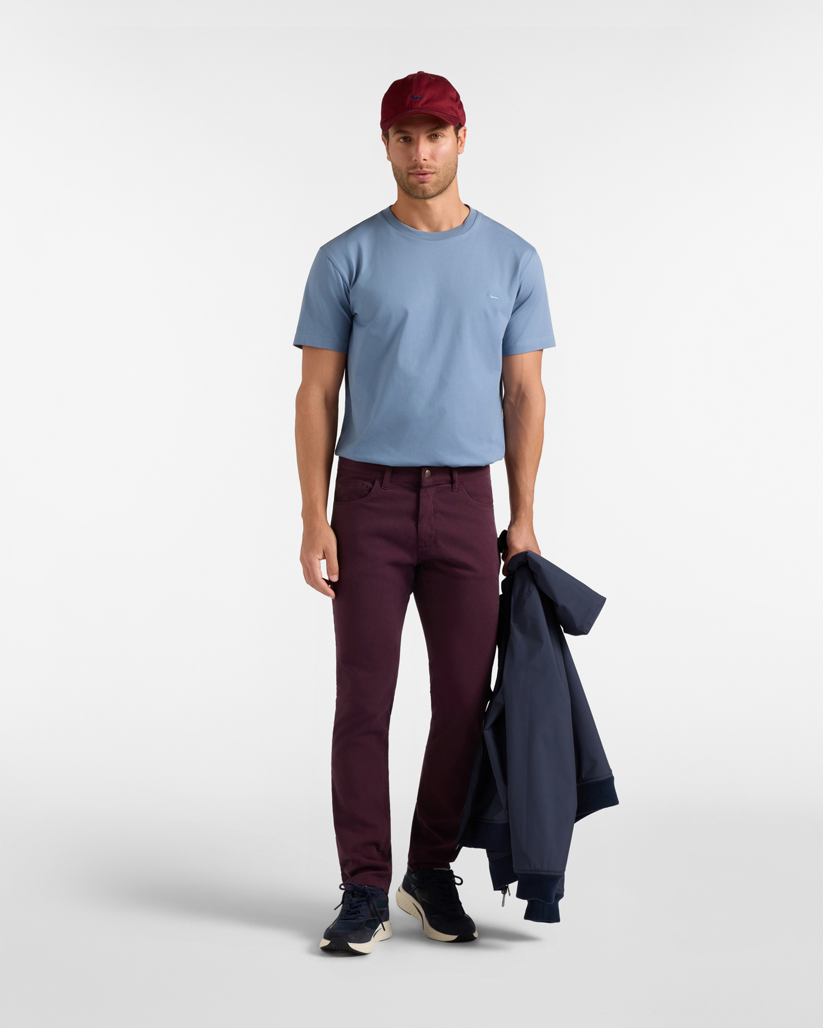 Men's relaxed-fit T-shirt in 100% pure cotton, LIGHT BLUE, large