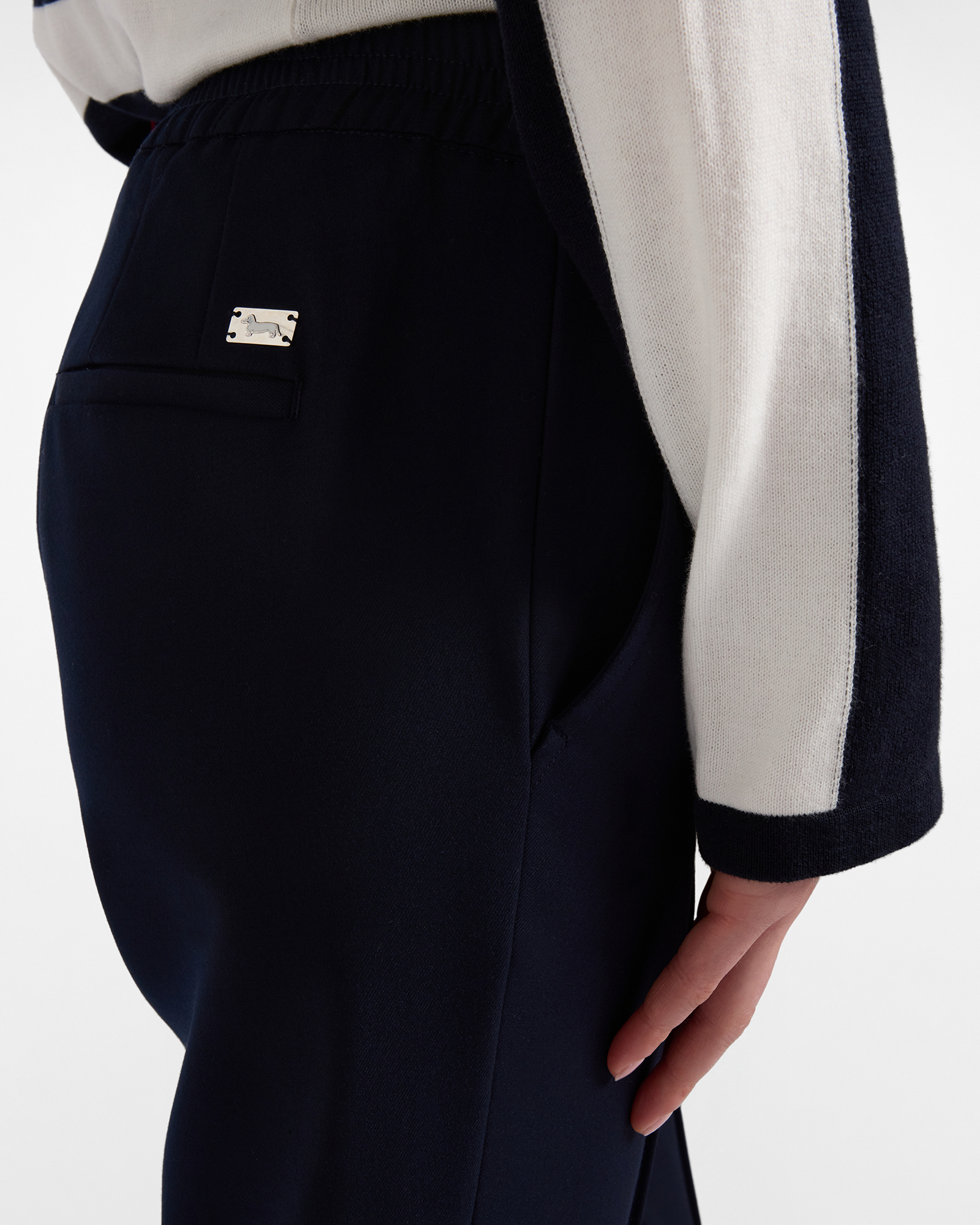 Pantalone Chino Donna Made in Italy, BLU NAVY, large