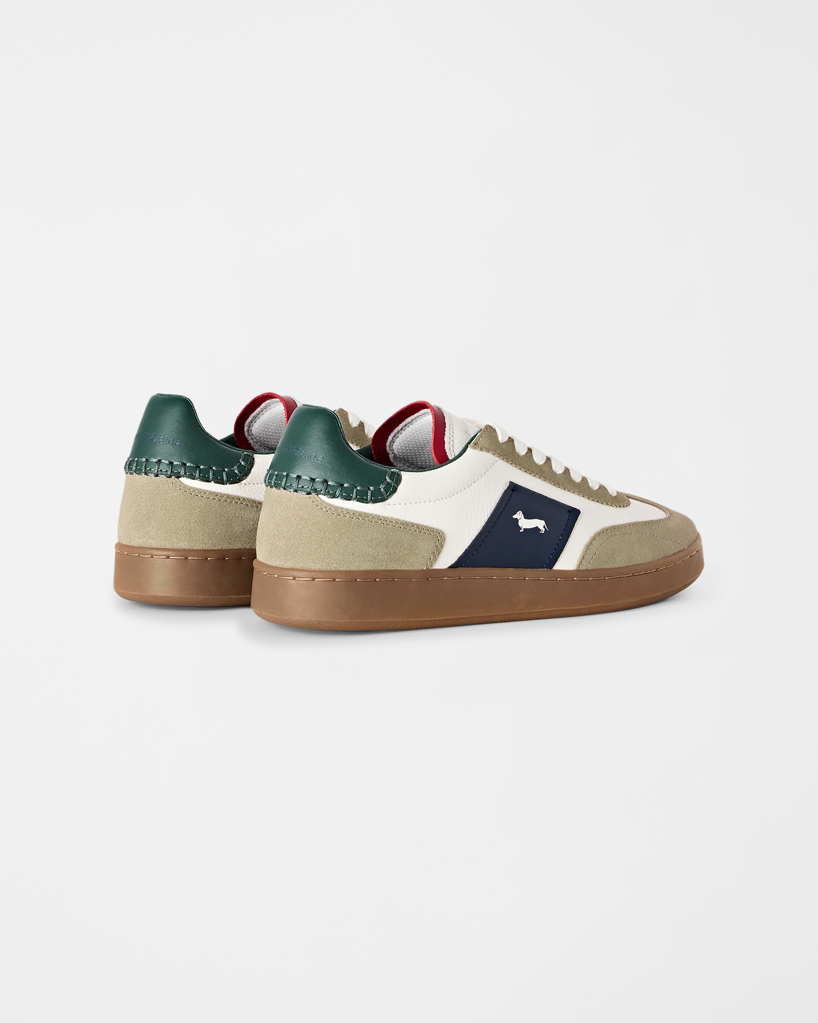 Men's Metropolis sneakers in leather and suede with colored sole, TAUPE - OFF-WHITE, large