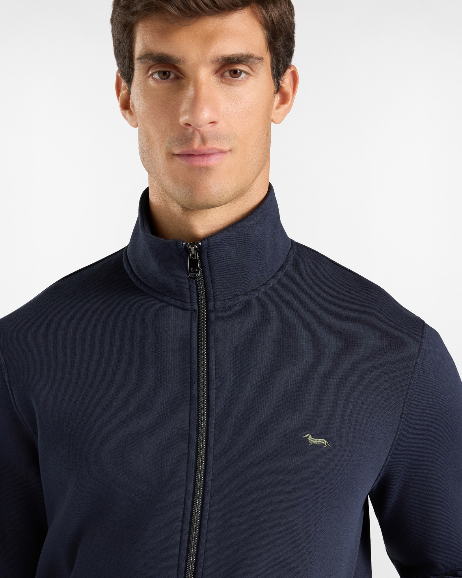 Men's  full-zip turtleneck sweatshirt with welt pockets, NAVY BLUE, large
