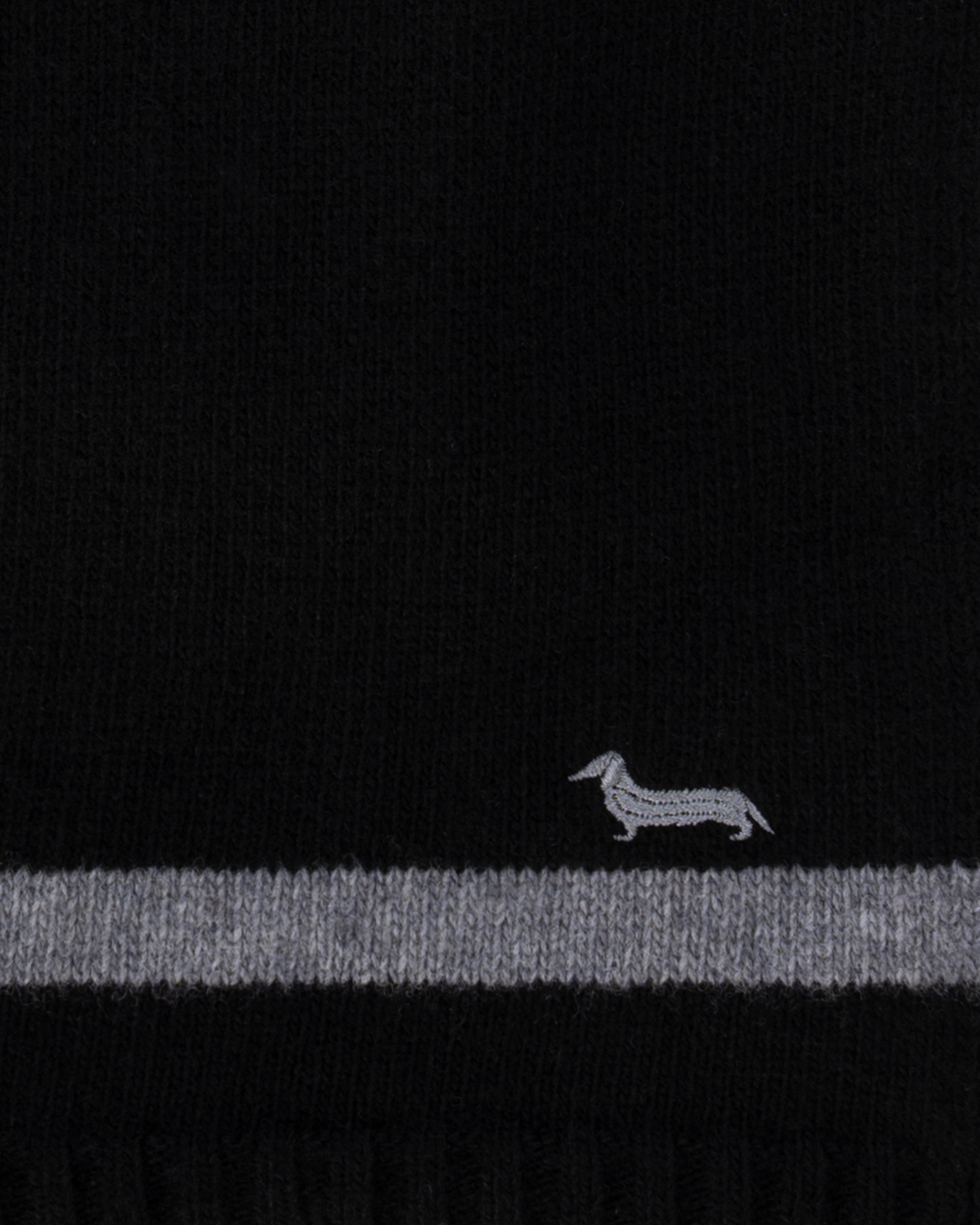 &Eacute;charpe pour homme en m&eacute;lange de laine et de cachemire avec broderie, NOIR, large