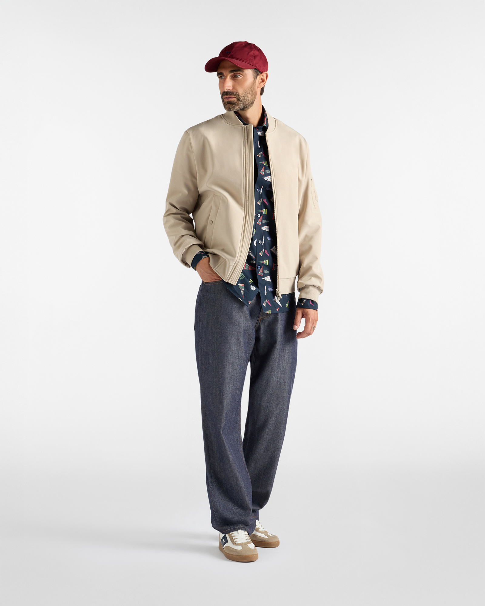 Giubbino da uomo in softshell con finiture a costine, BEIGE, large