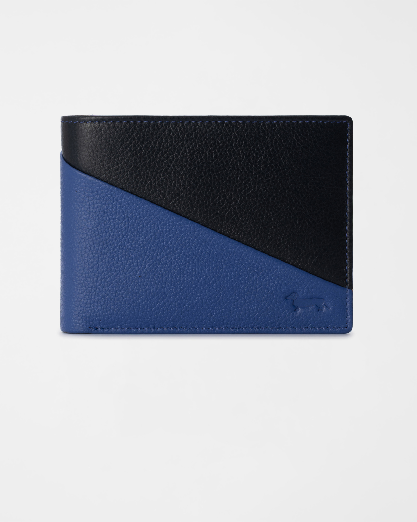 Men&rsquo;s Two-Tone Genuine Leather Wallet with Coin Pocket, LIGHT BLUE, large