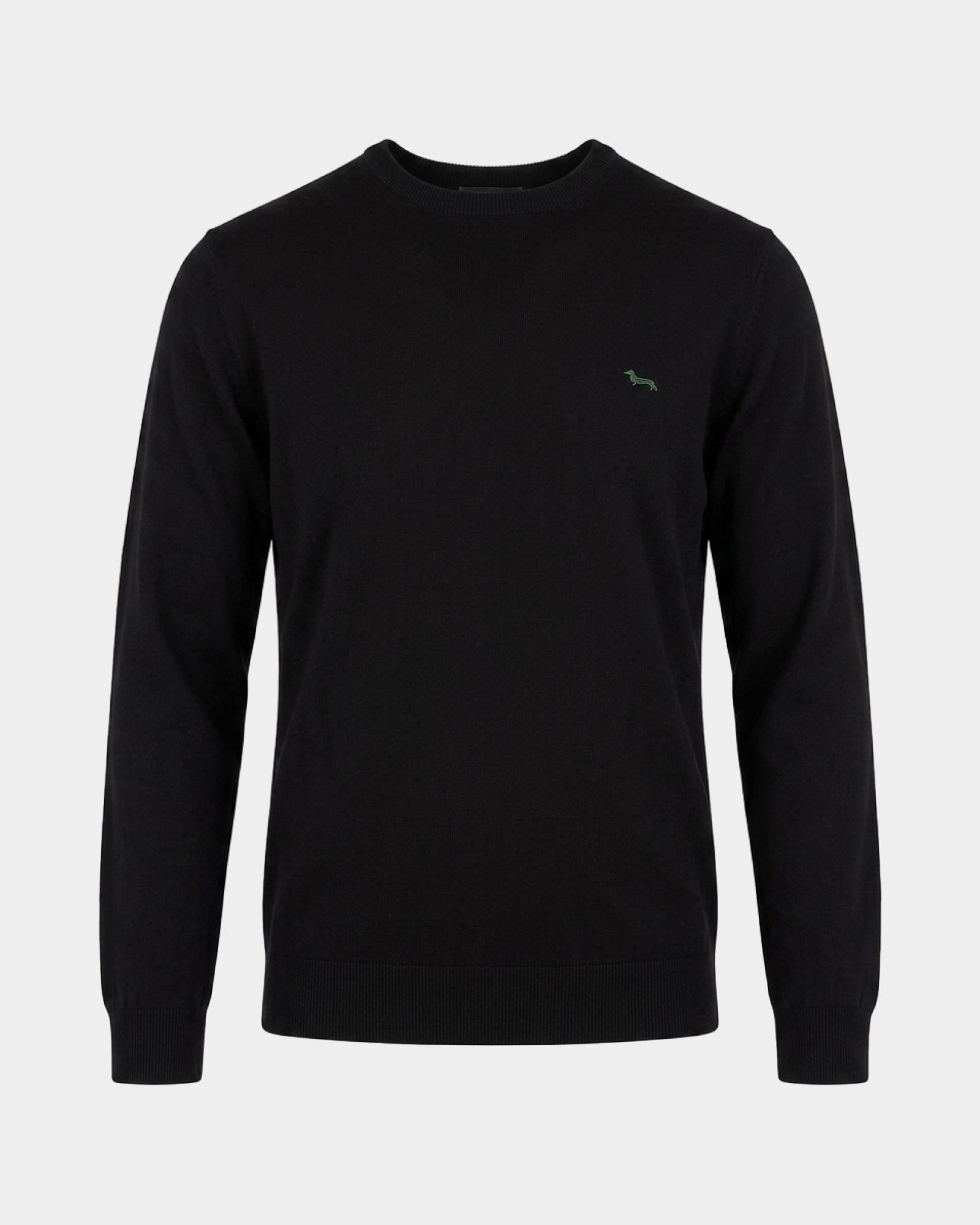 Men's Made in Italy sweater in a  cotton and cashmere blend with regular fit, BLACK, large