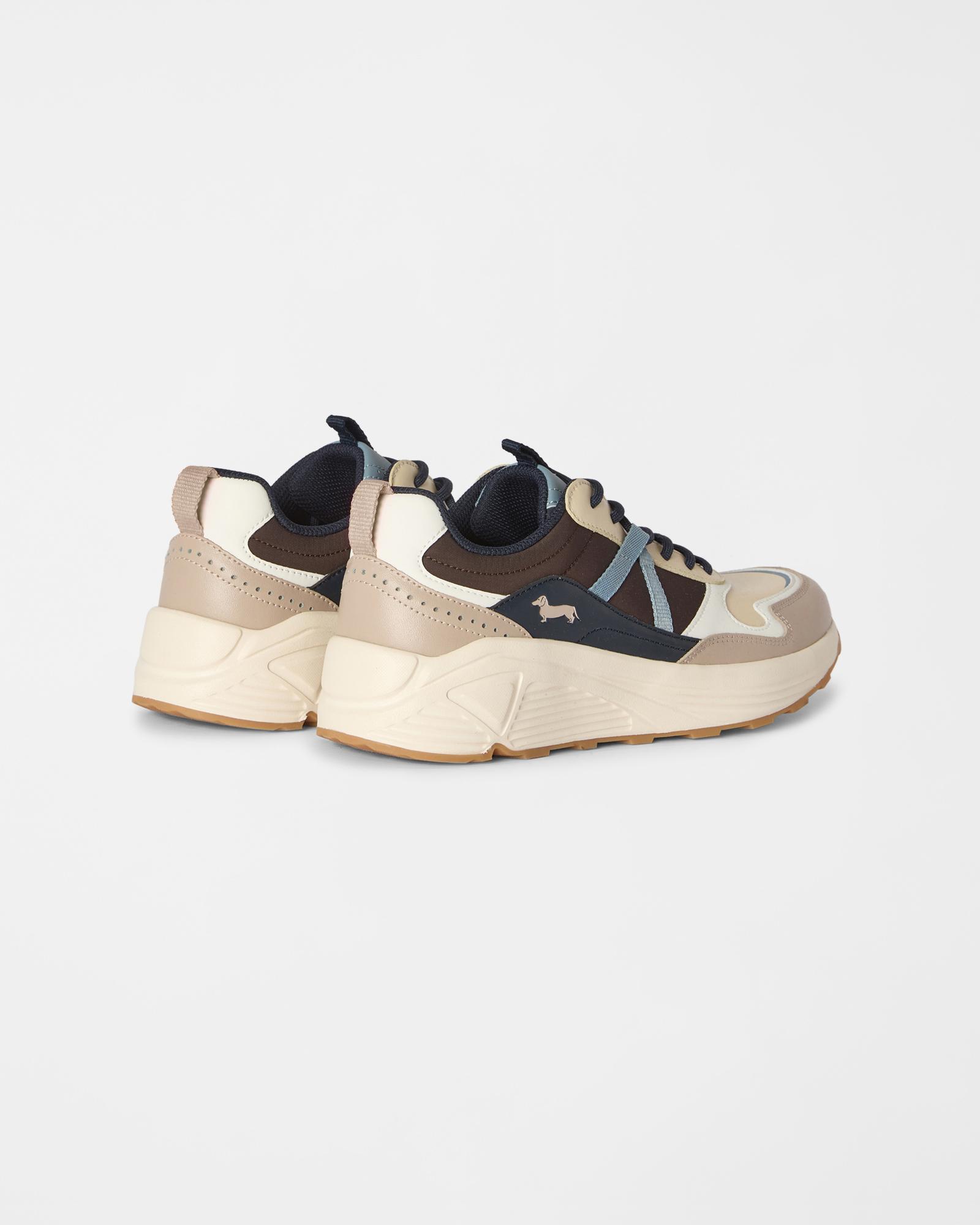 Sneaker Donna Patchwork in vera pelle, LIGHT BLUE, large