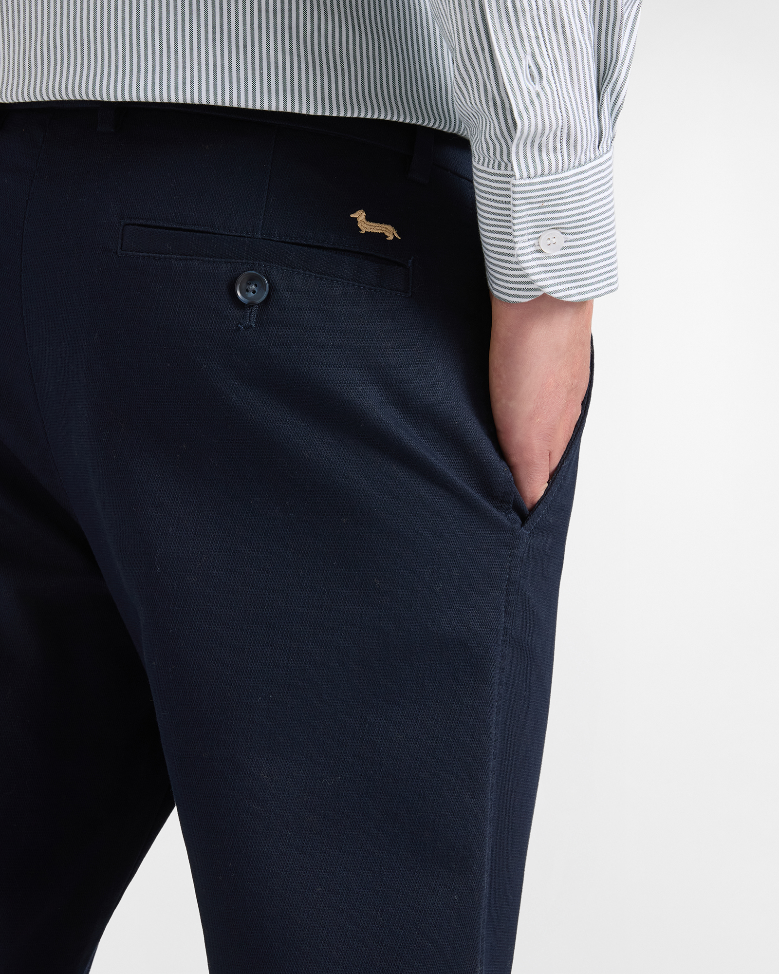 Men&rsquo;s narrow-fit stretch cotton chino pants, NAVY BLUE, large