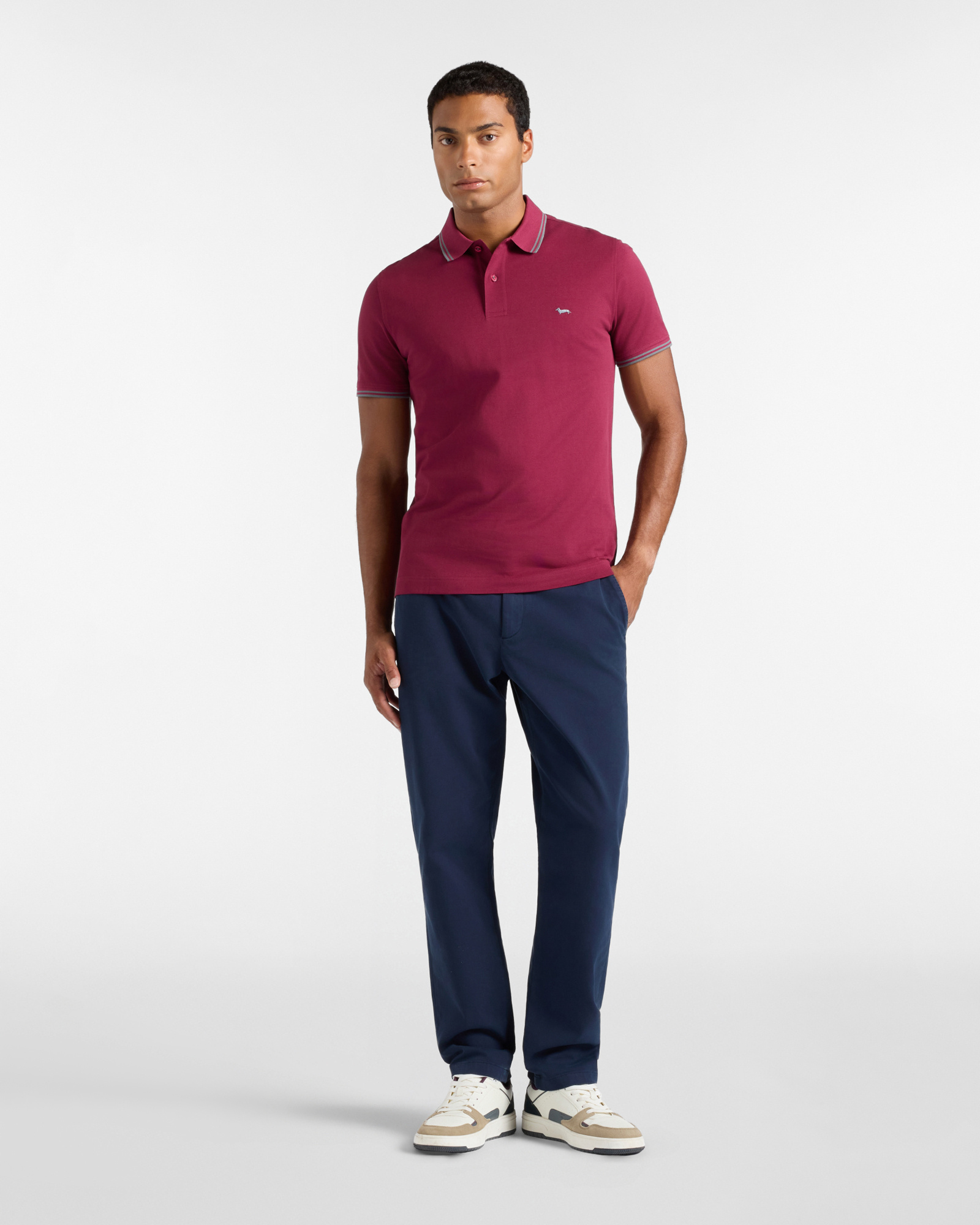 Men's short-sleeve 100% pure cotton piqu&eacute; polo shirt, INDIAN ROSE, large