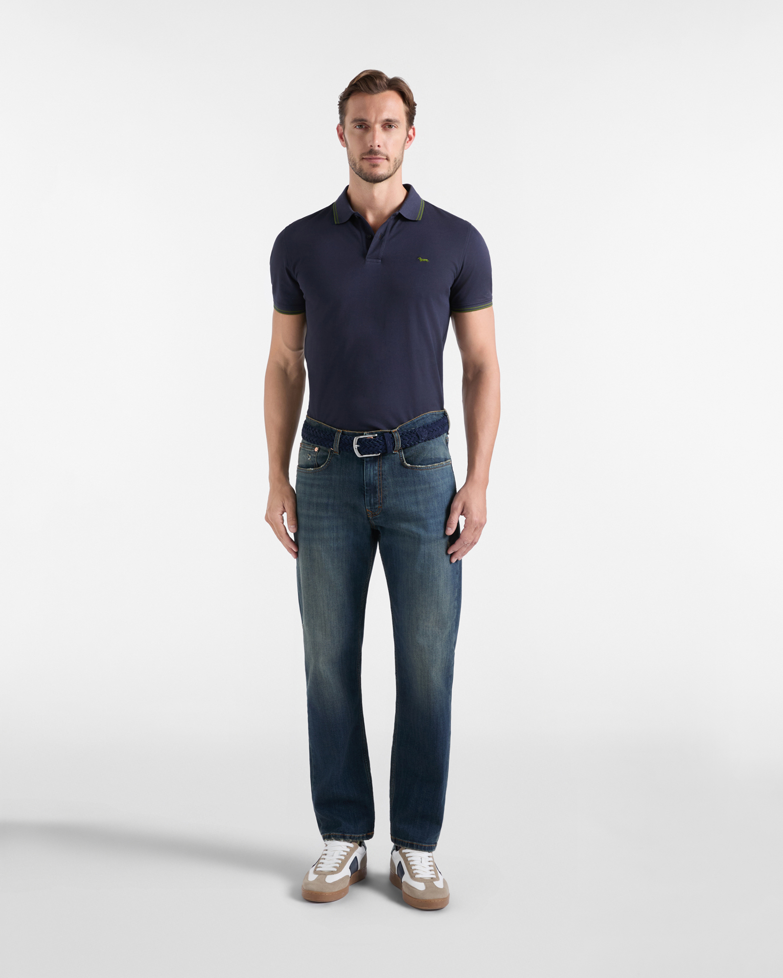 Men's short-sleeve 100% pure cotton piqu&eacute; polo shirt, NAVY BLUE, large