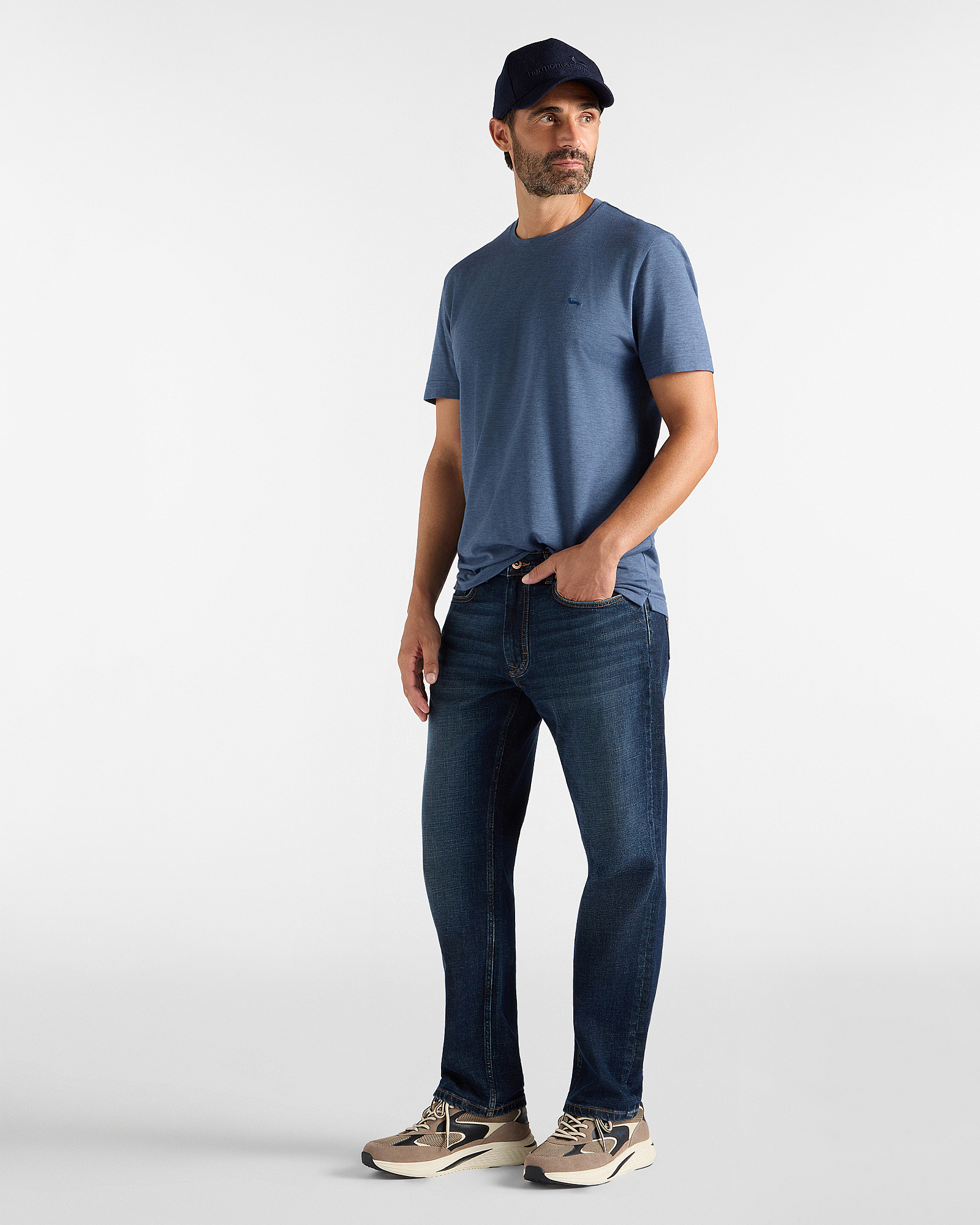 Men's regular-fit T-shirt in cotton and Lyocell&reg; blend, LIGHT BLUE, large