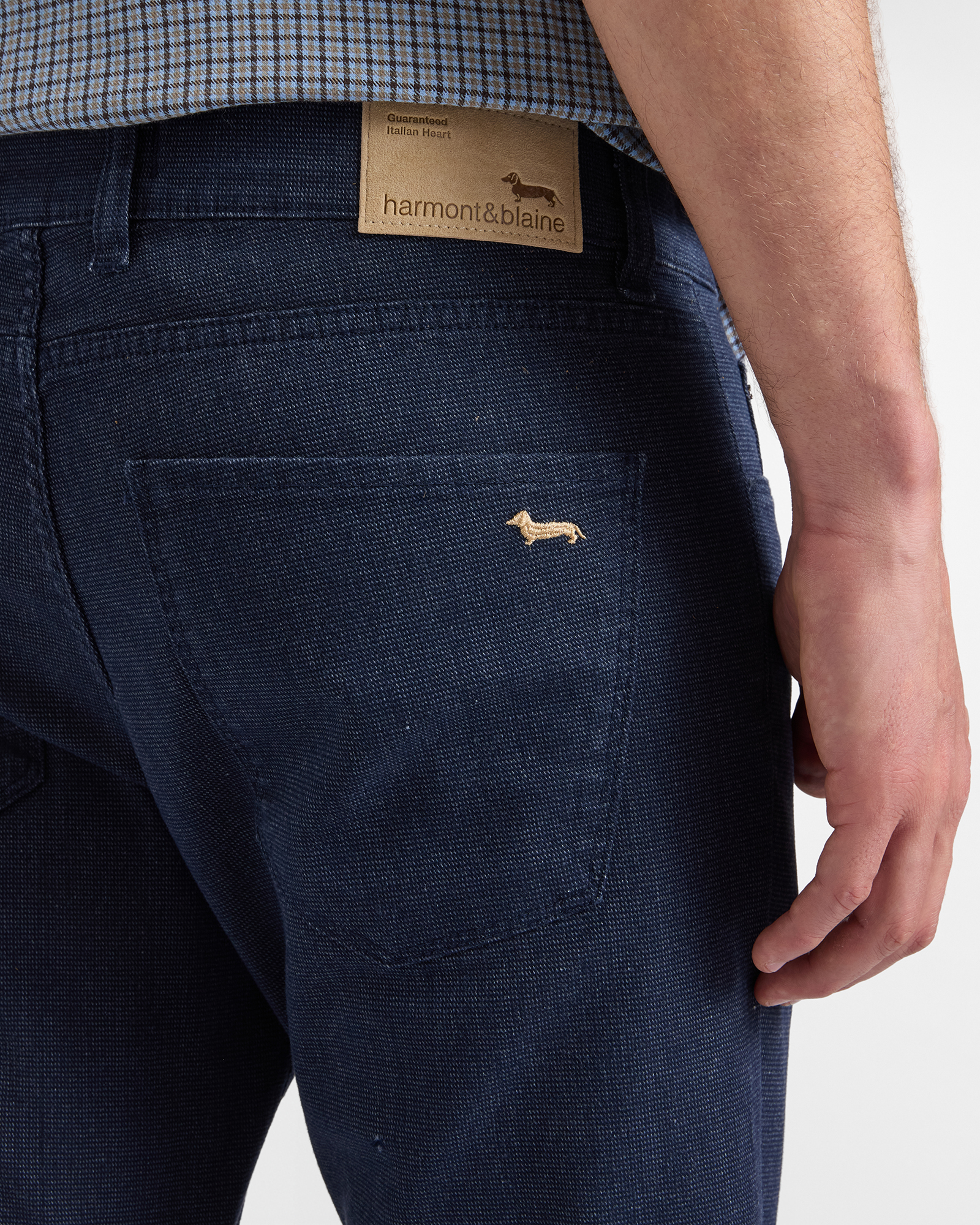 5-Pocket-Hose f&uuml;r Herren Made in Italy aus Stretch-Baumwolle mit schmaler Passform, MARINEBLAU, large