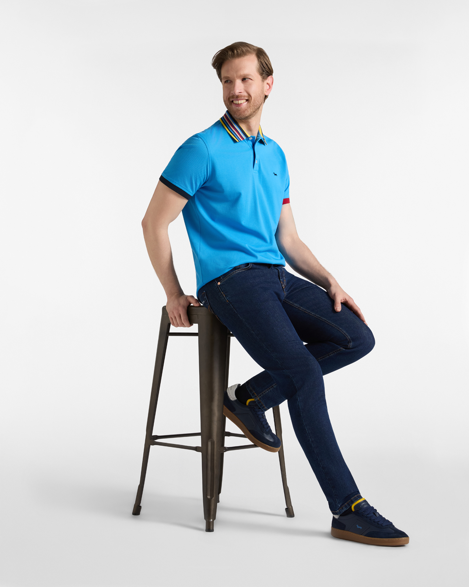 Men's short-sleeve mercerized 100% pure cotton piqu&eacute; polo shirt, LIGHT BLUE, large