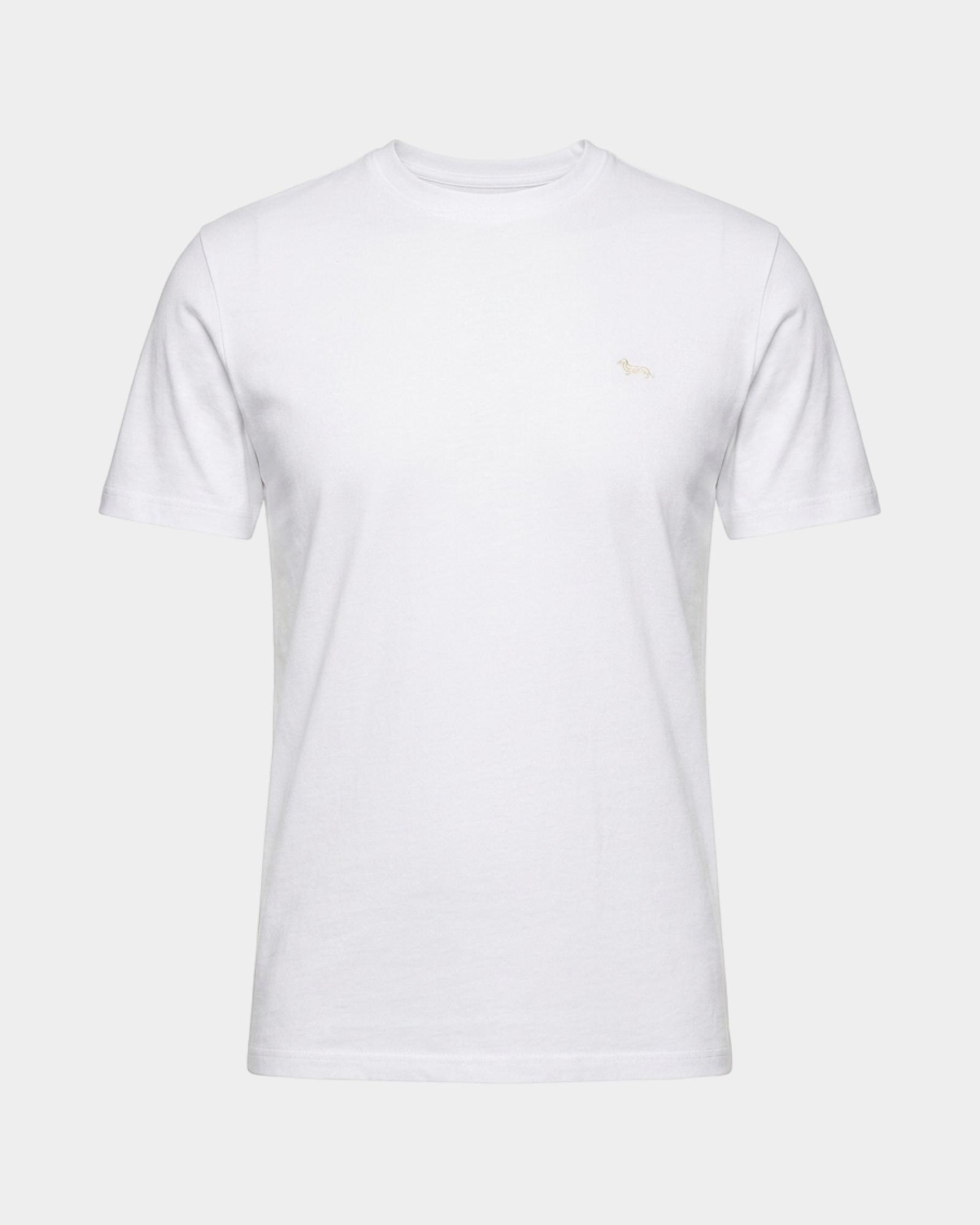 Men's narrow-fit  T-shirt in 100% pure cotton, WHITE, large