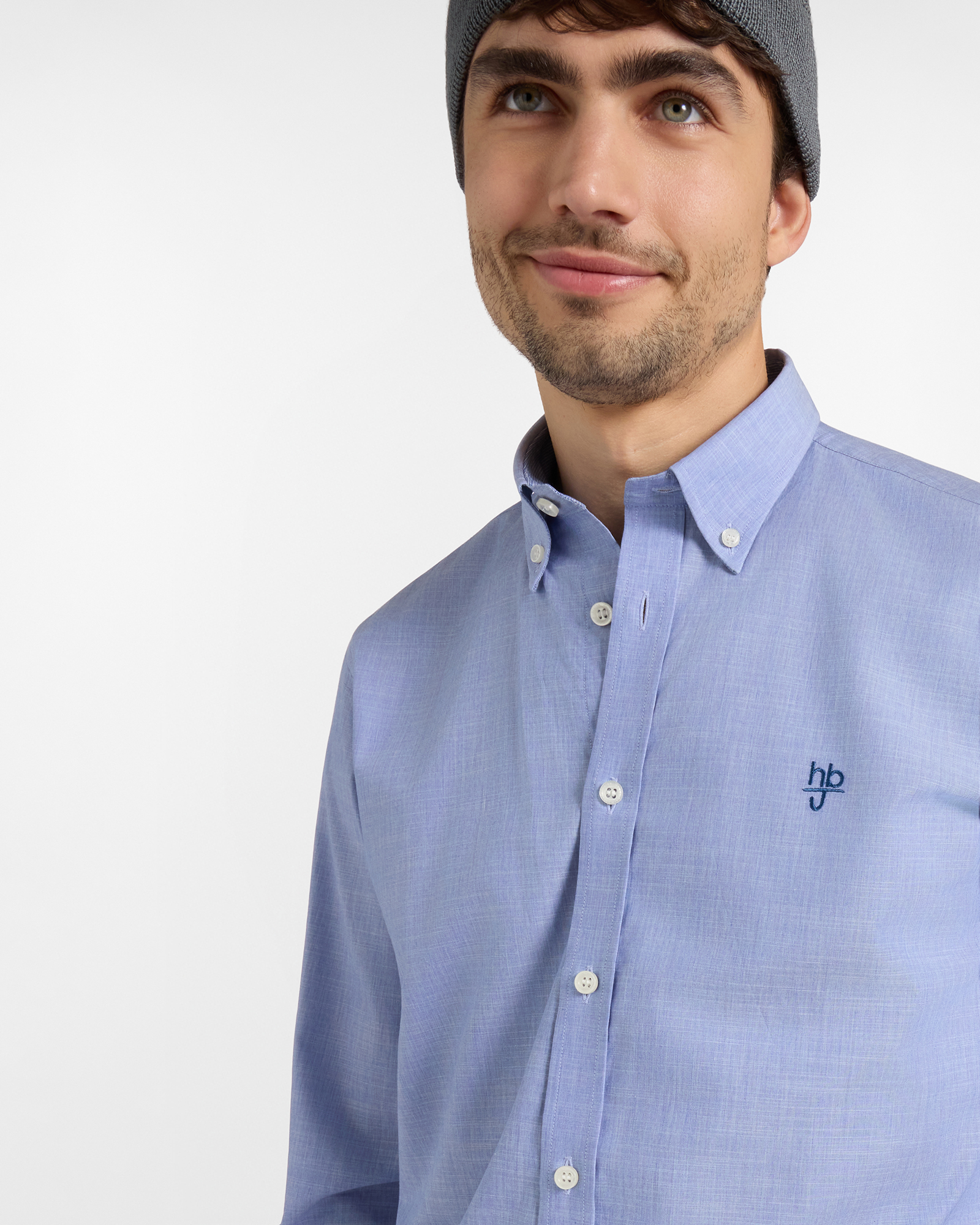 Camicia HBJ Uomo Regular Fit in cotone, SKY, large