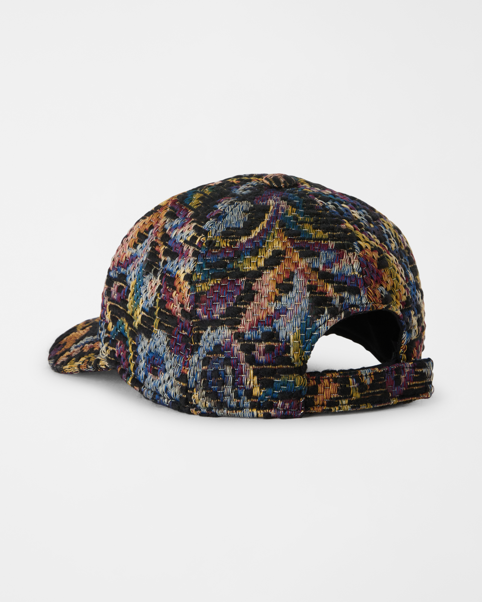 Baseball Cap Donna in tessuto paisley, NERO, large