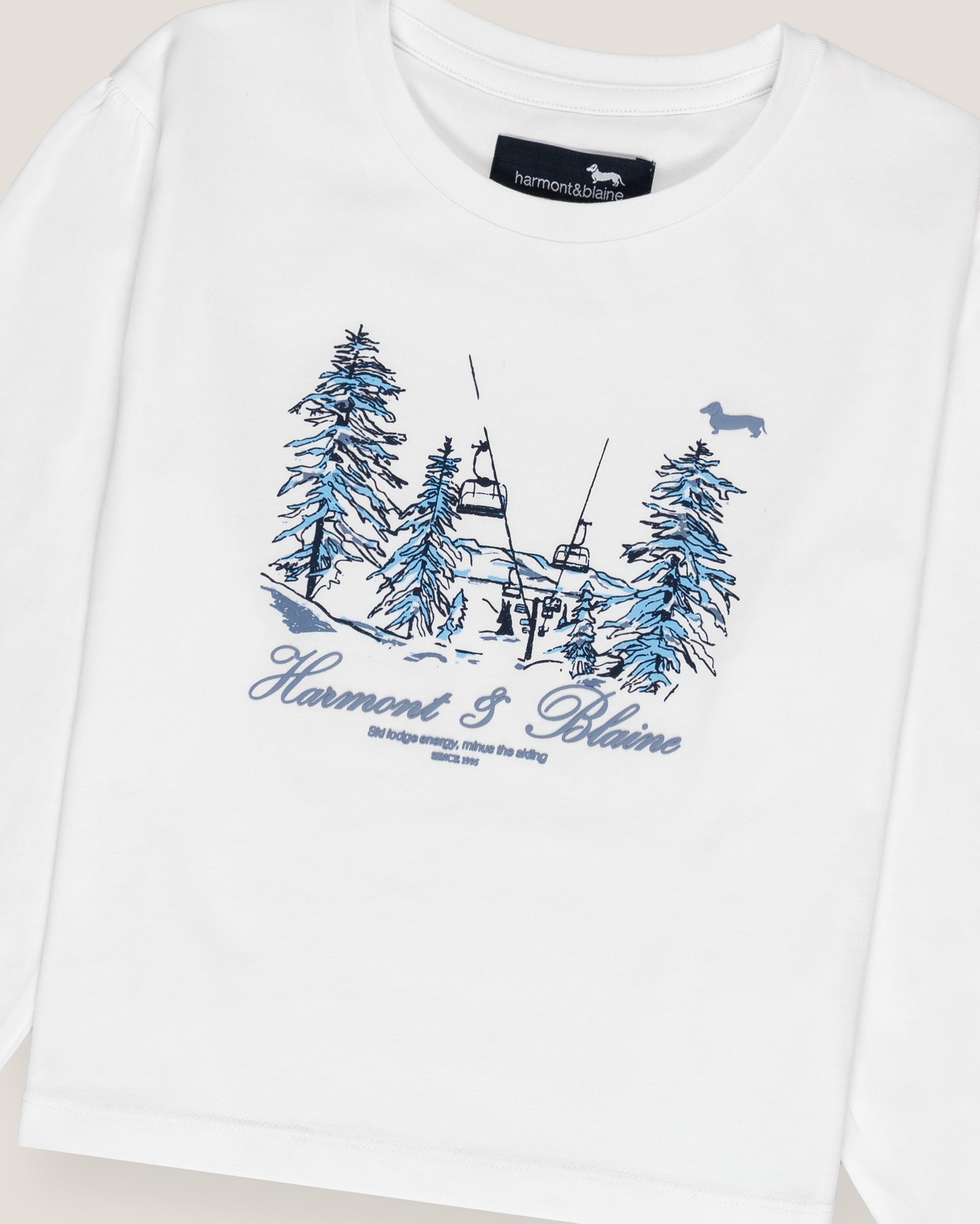 Camiseta con mangas abullonadas, Blanco, large