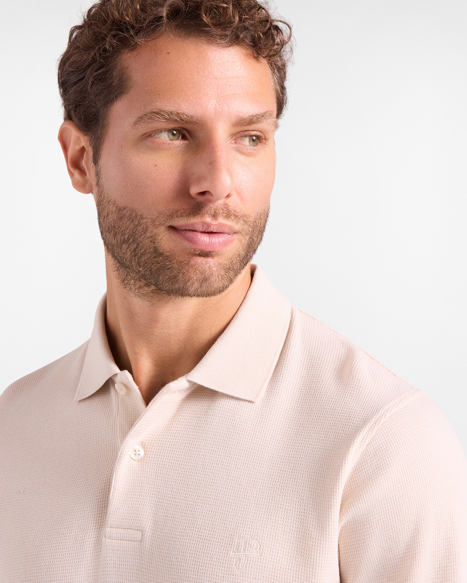POLO EN JERSEY JACQUARD, BLANC, large