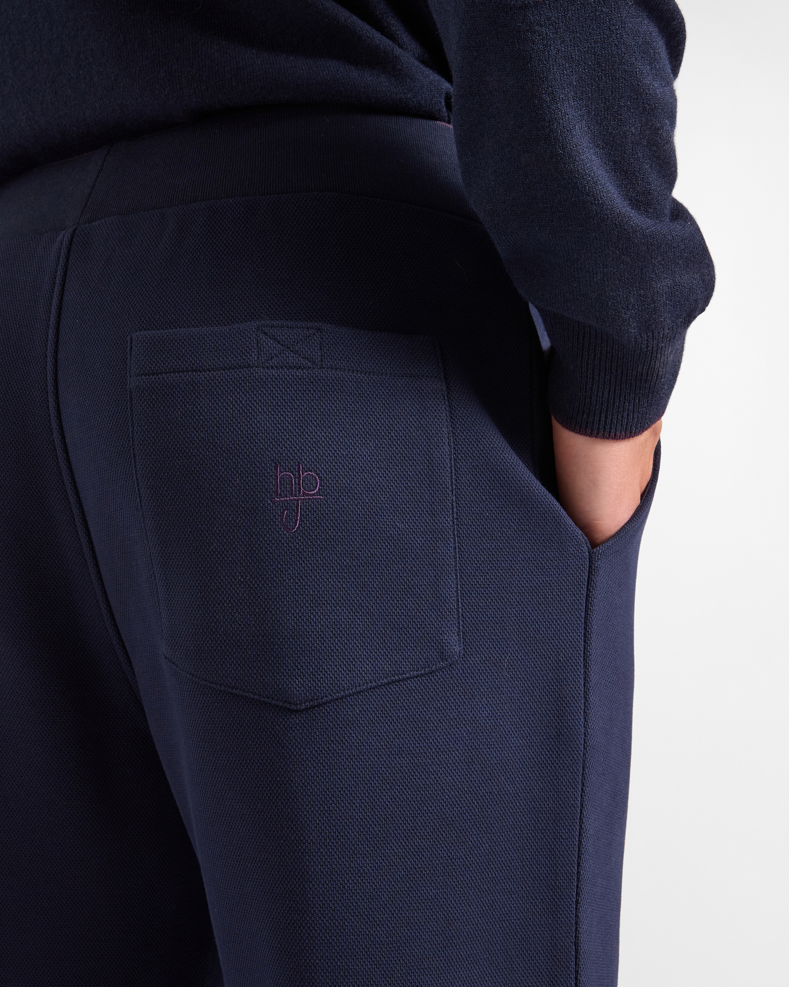 HBJ Men&rsquo;s Piqu&eacute; Sweatpants, DARK BLUE, large