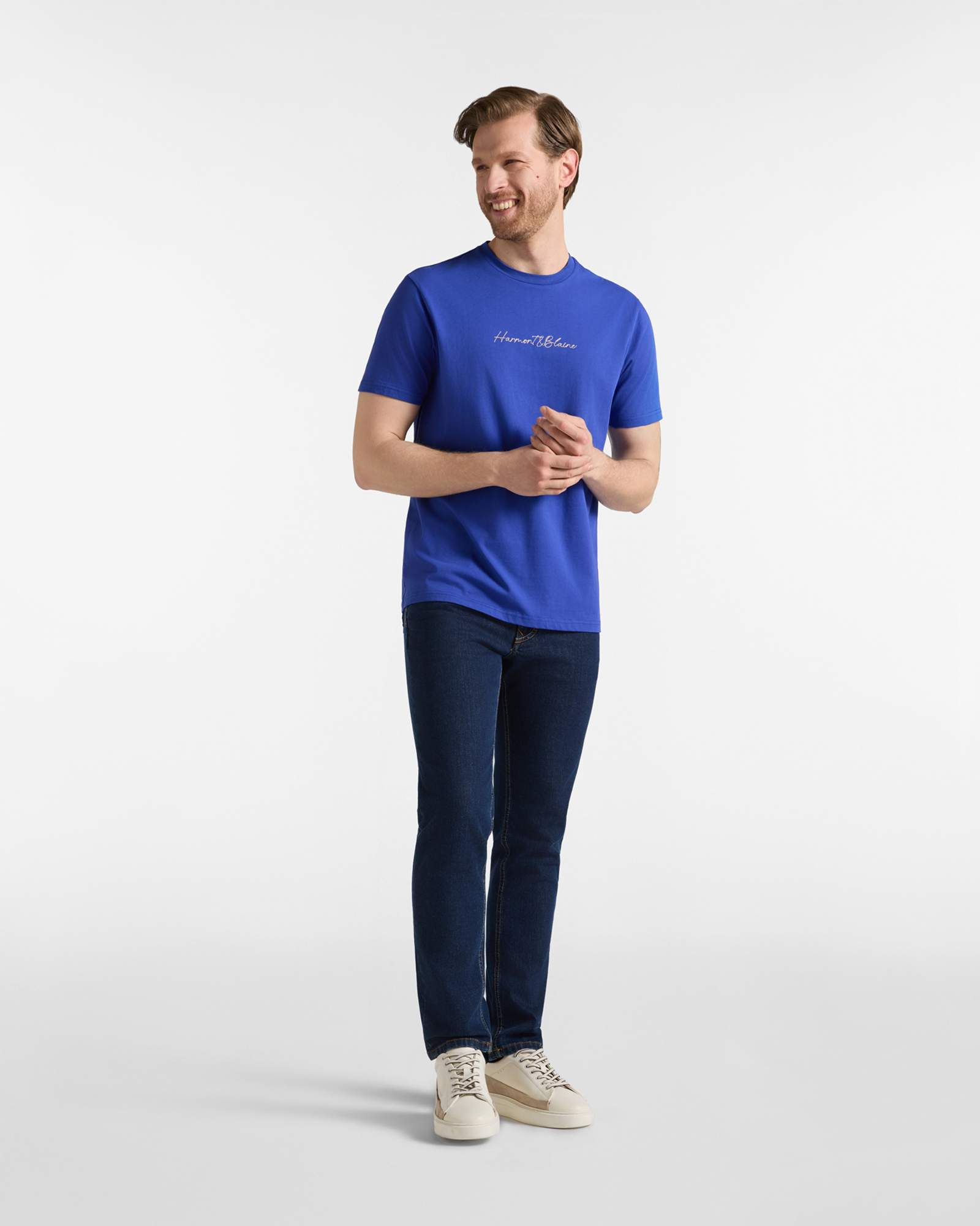 Men's regular-fit T-shirt in 100% pure cotton, ELECTRIC BLUE, large