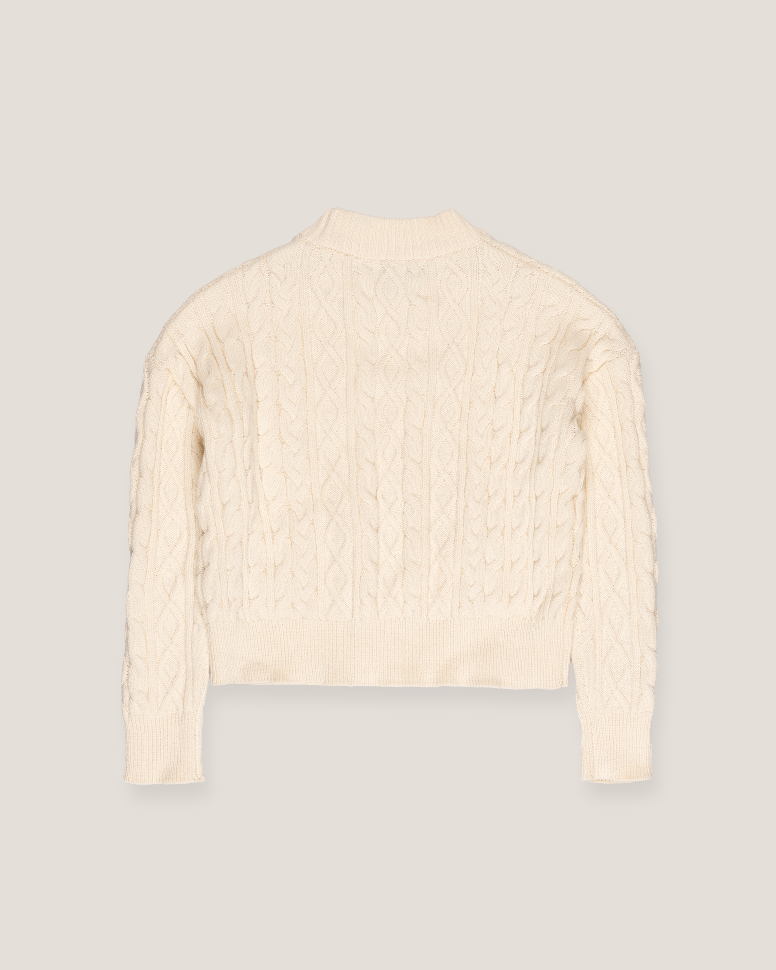 Jersey con trenzas y rombos, Marfil, large