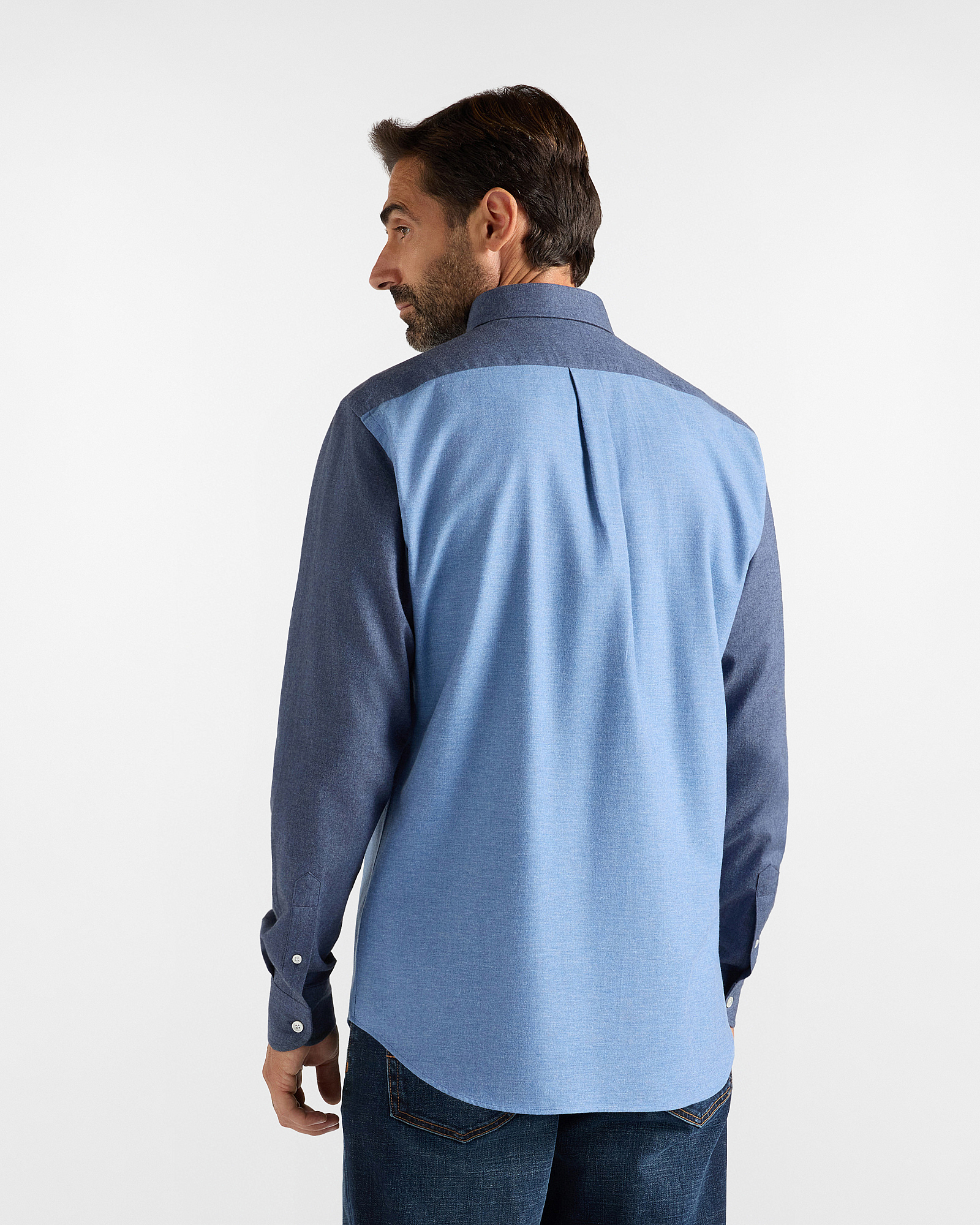 Men&rsquo;s Piazzetta shirt in cotton flannel, BLUE, large