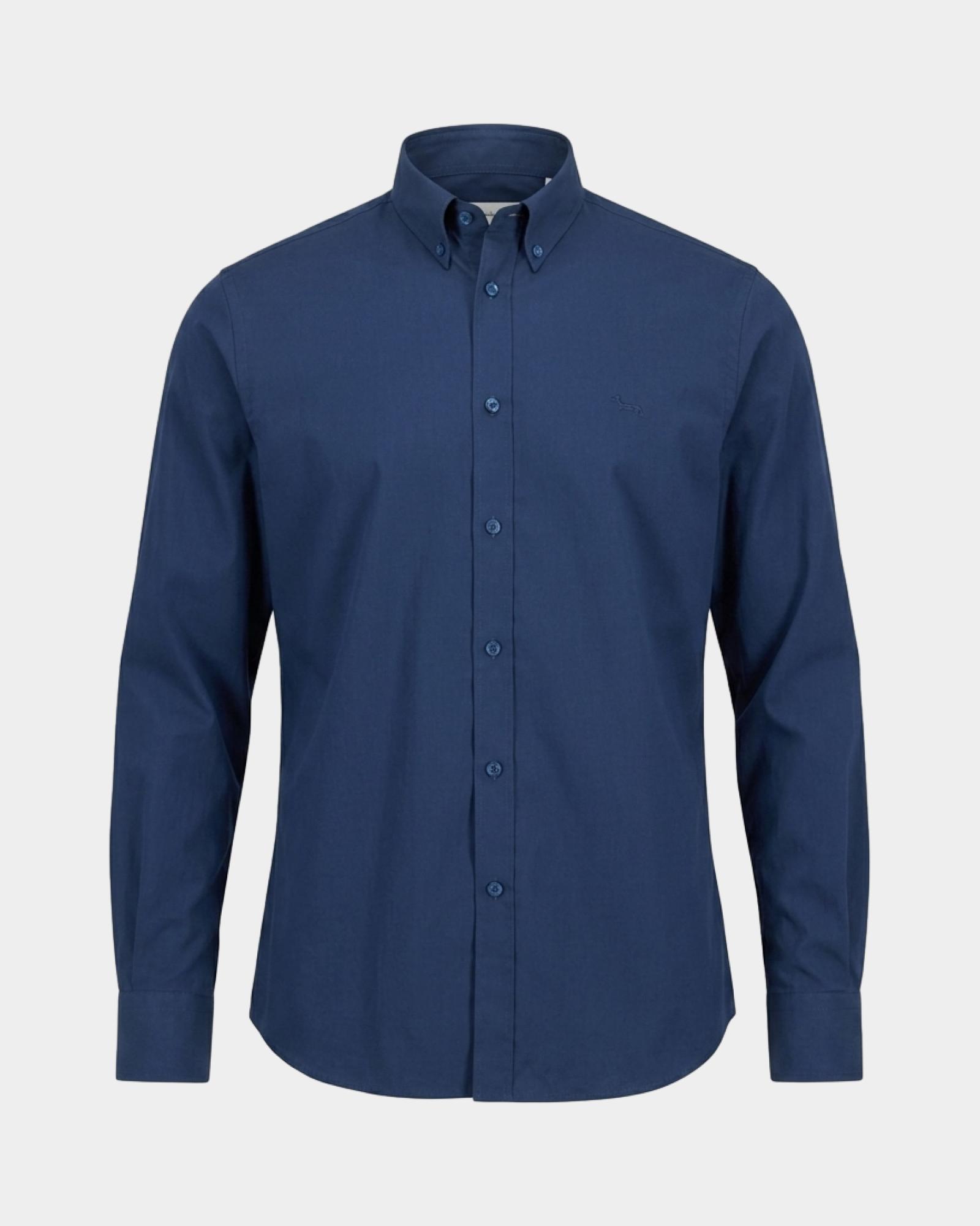 Men's regular-fit red poplin shirt, DARK BLUE, large
