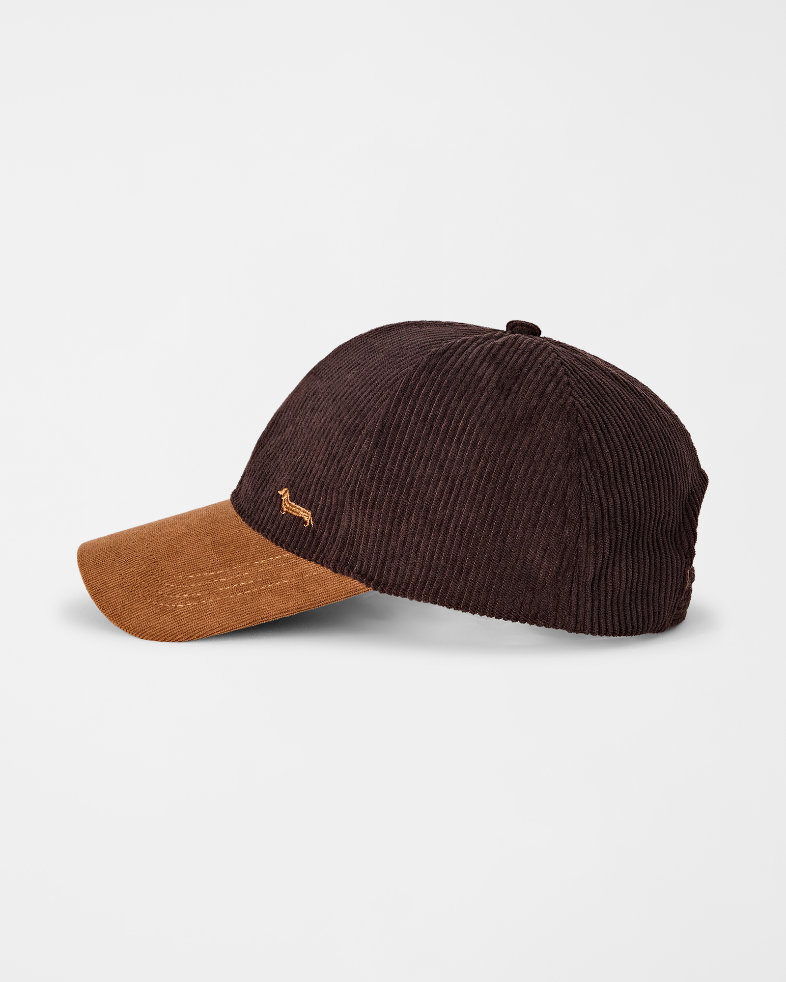 Baseball Cap Uomo in Velluto a Coste con Visiera a Contrasto, MARRONE SCURO, large