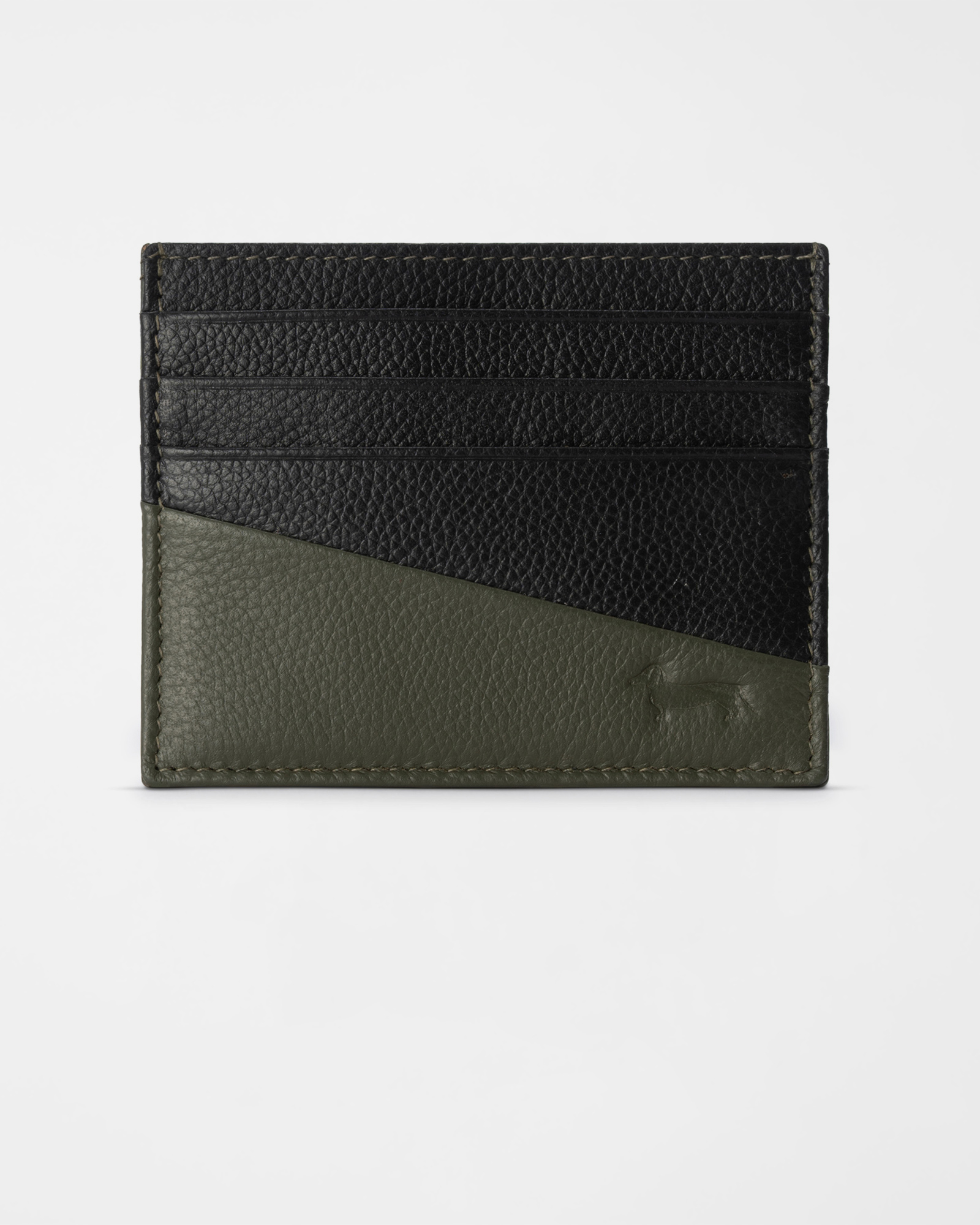 Men&rsquo;s Green/Black Genuine Leather Card Holder