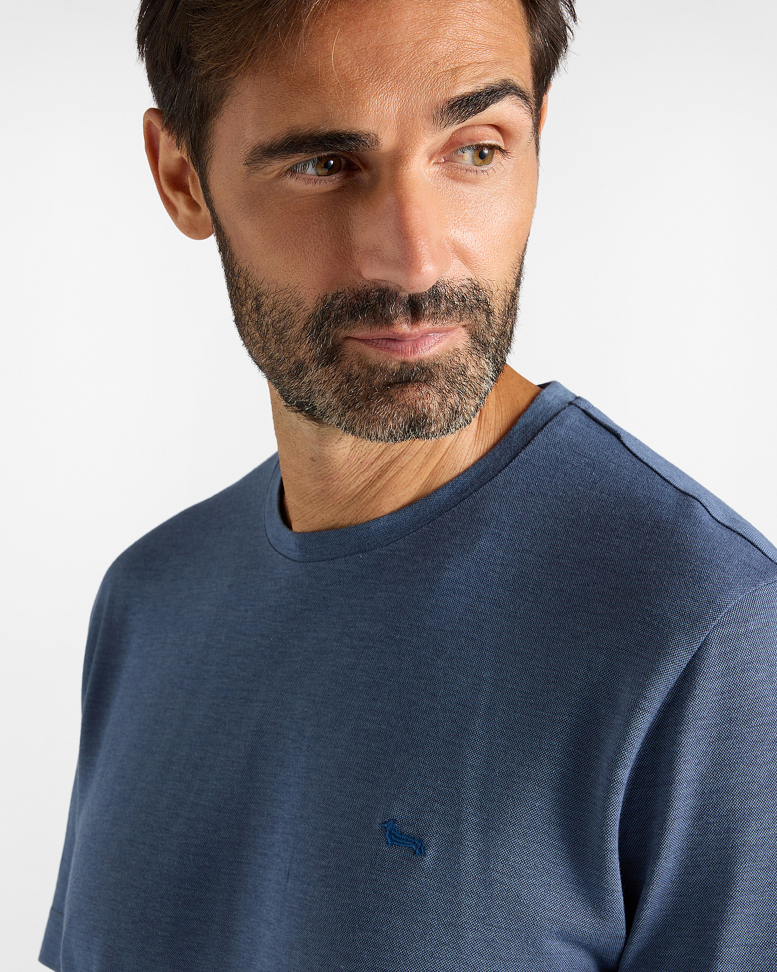 Men's regular-fit T-shirt in cotton and Lyocell&reg; blend, LIGHT BLUE, large