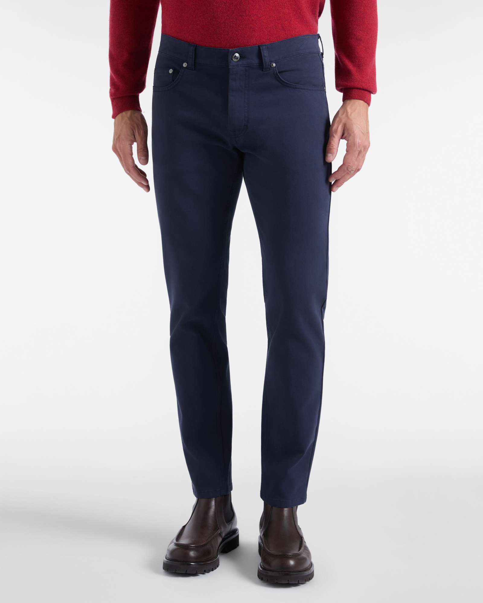 5-Pocket-Jeans f&uuml;r Herren aus Stretch-Baumwolle in Blau mit schmaler Passform