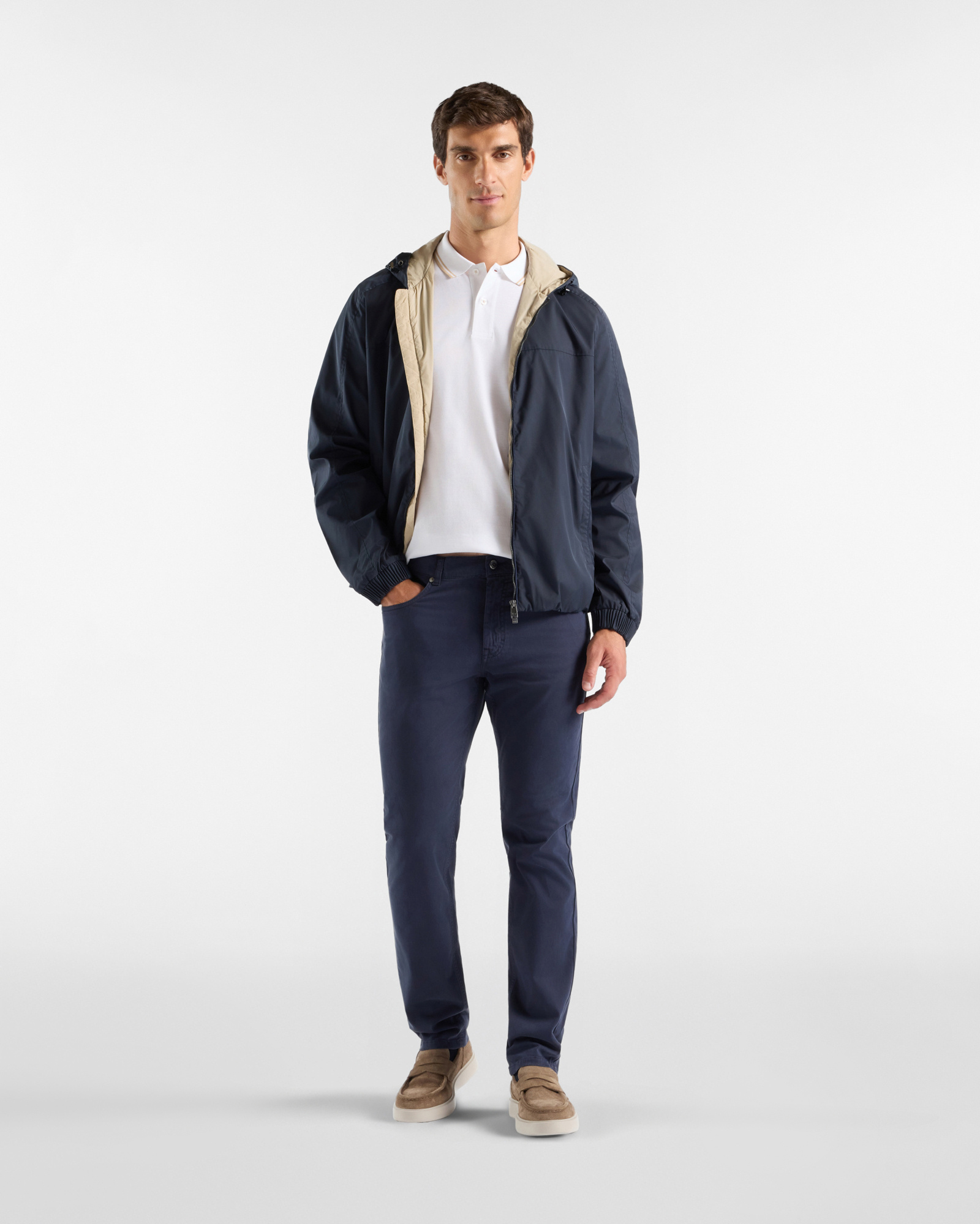 5-Pocket-Jeans f&uuml;r Herren aus Stretch-Baumwolle mit schmaler Passform, MARINEBLAU, large