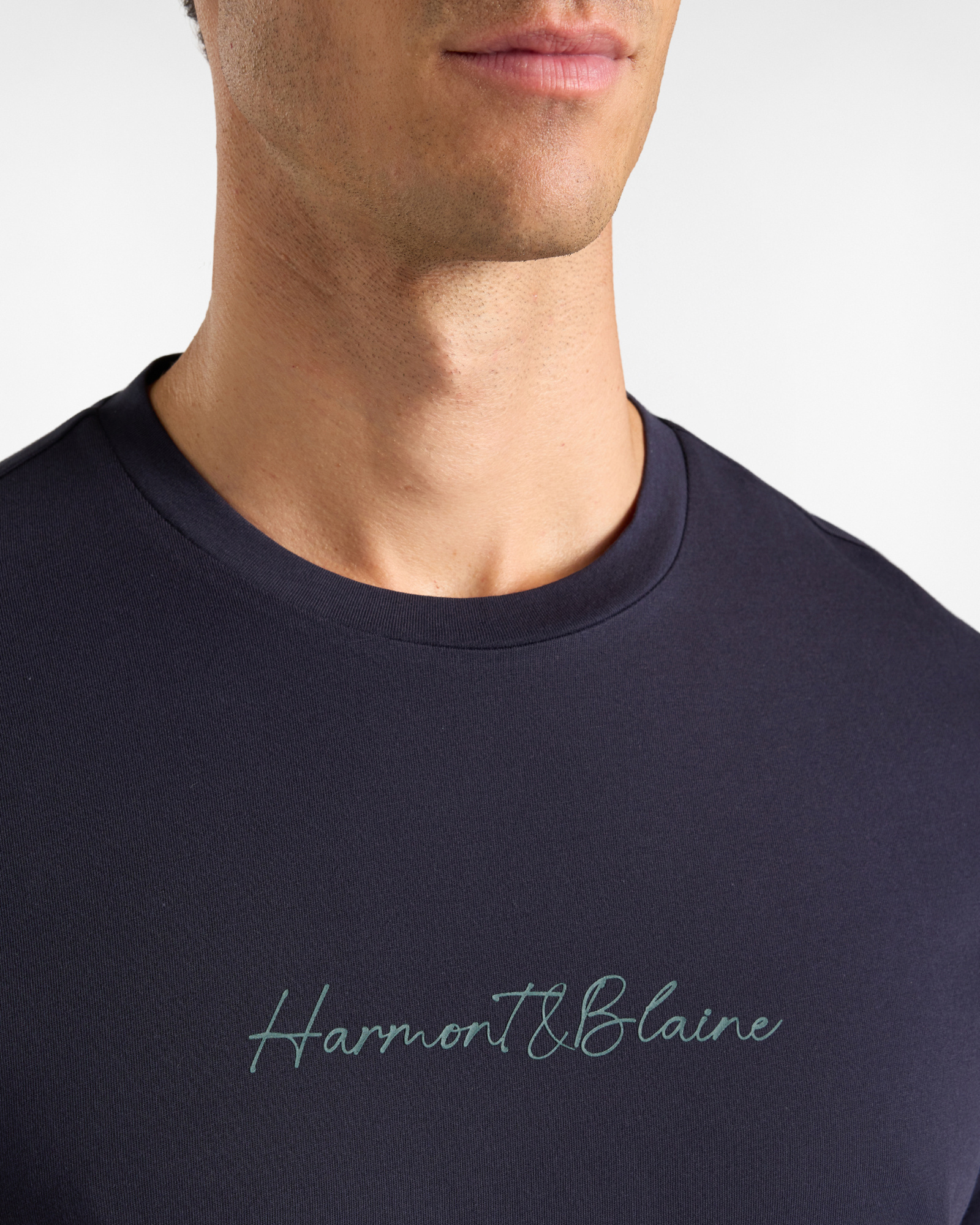 Men's regular-fit T-shirt in 100% pure cotton, NAVY BLUE, large