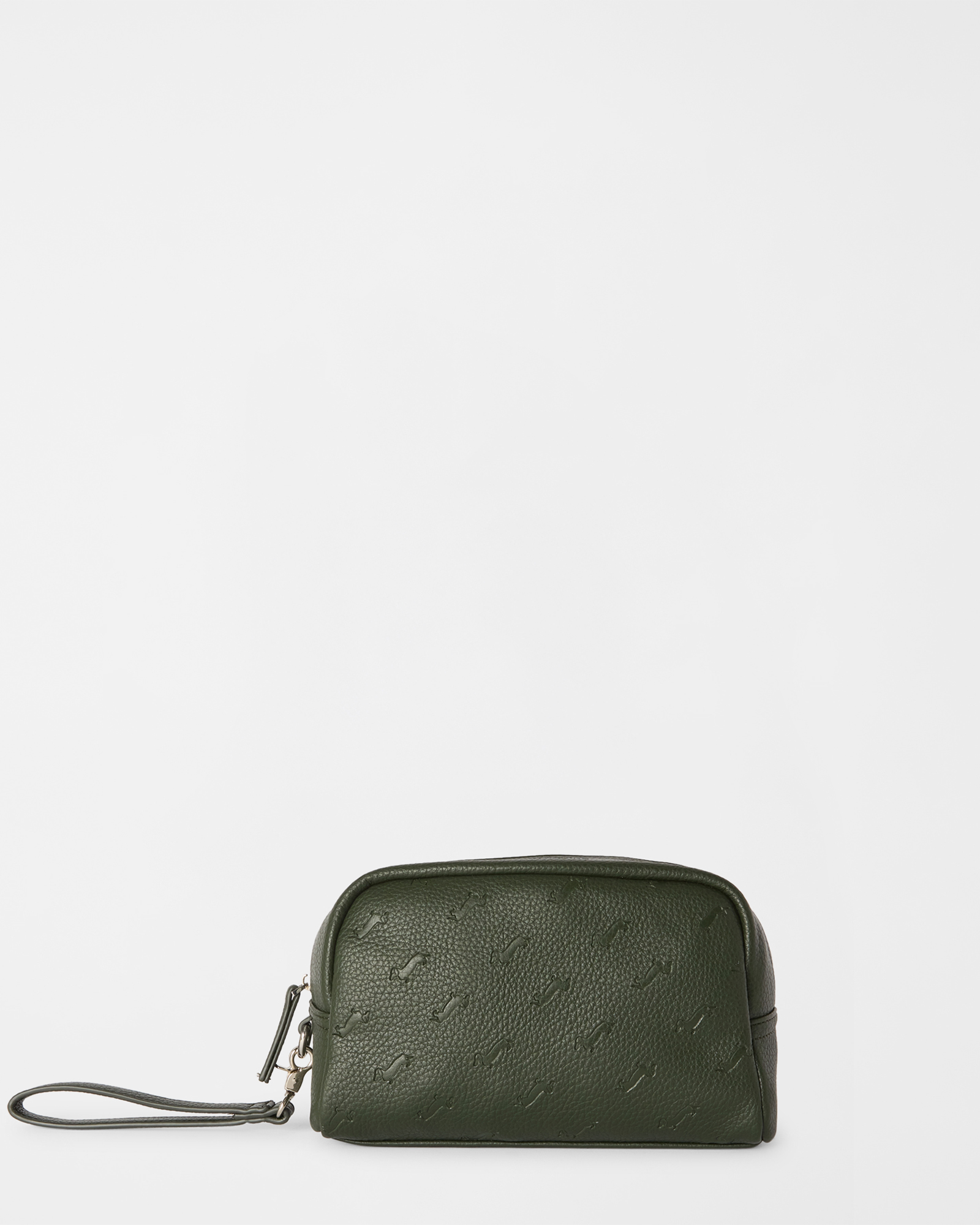Pochette media con manico bassotto all over verde