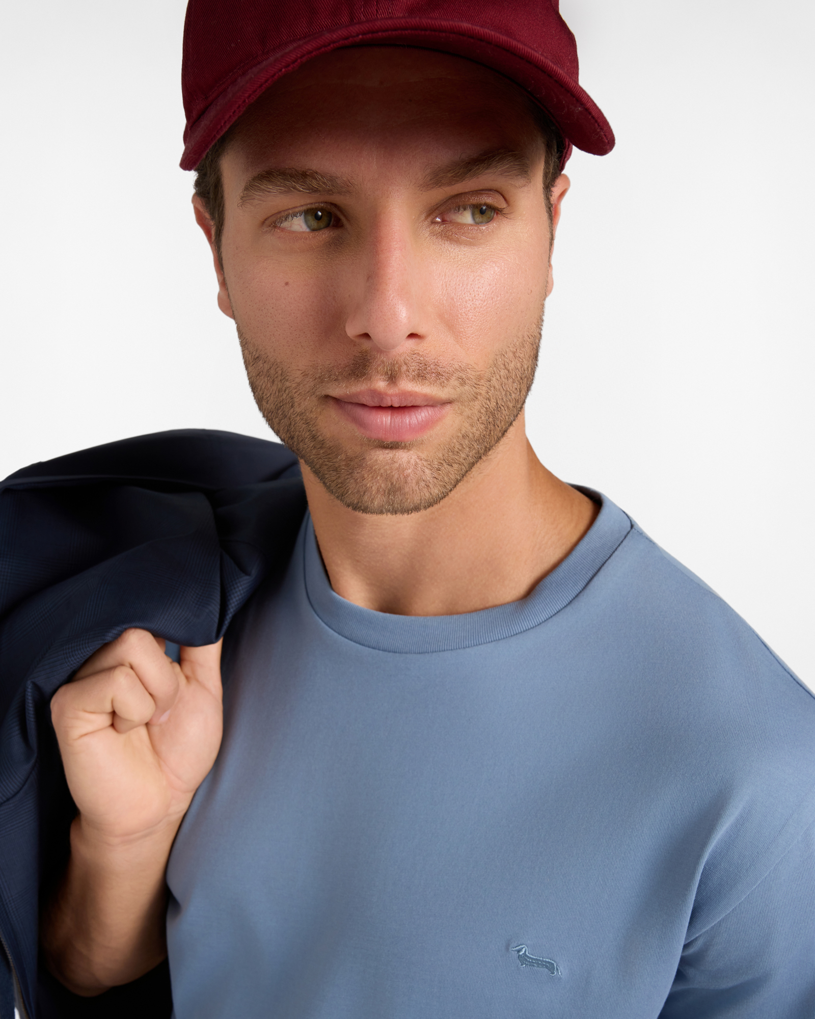 Men's relaxed-fit T-shirt in 100% pure cotton, LIGHT BLUE, large