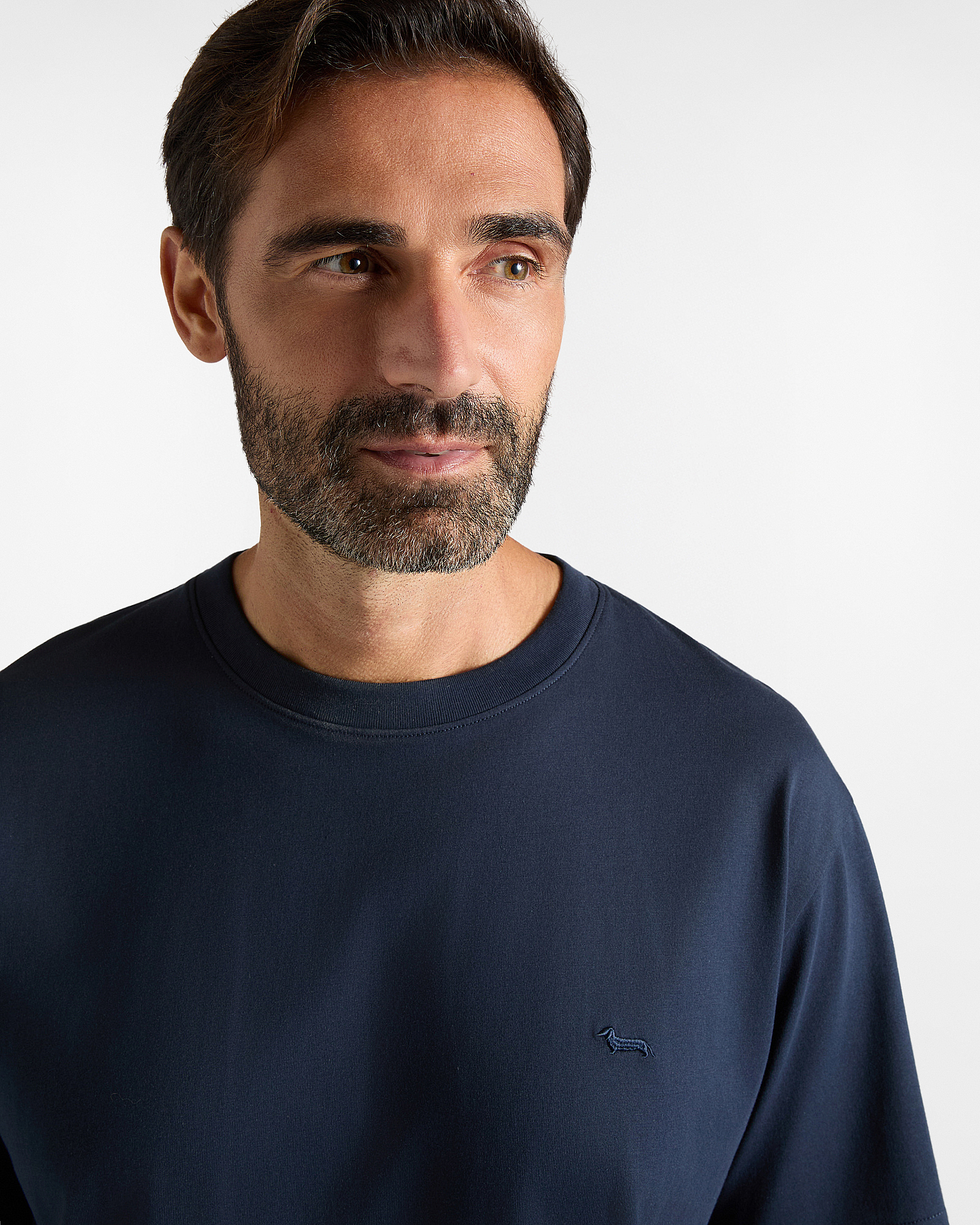 Men's relaxed-fit T-shirt in 100% pure cotton, NAVY BLUE, large