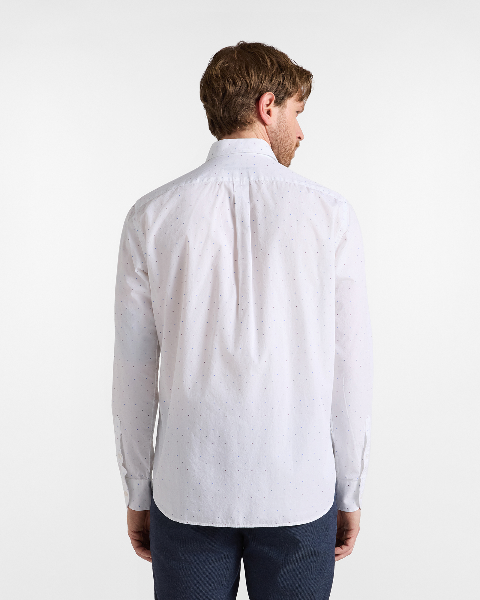 Men's regular-fit fil coup&eacute; poplin shirt, WHITE, large
