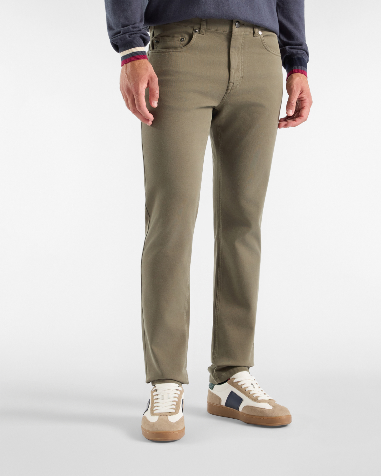 5-Pocket-Hose f&uuml;r Herren aus Stretch-Baumwolle in Gr&uuml;n mit schmaler Passform