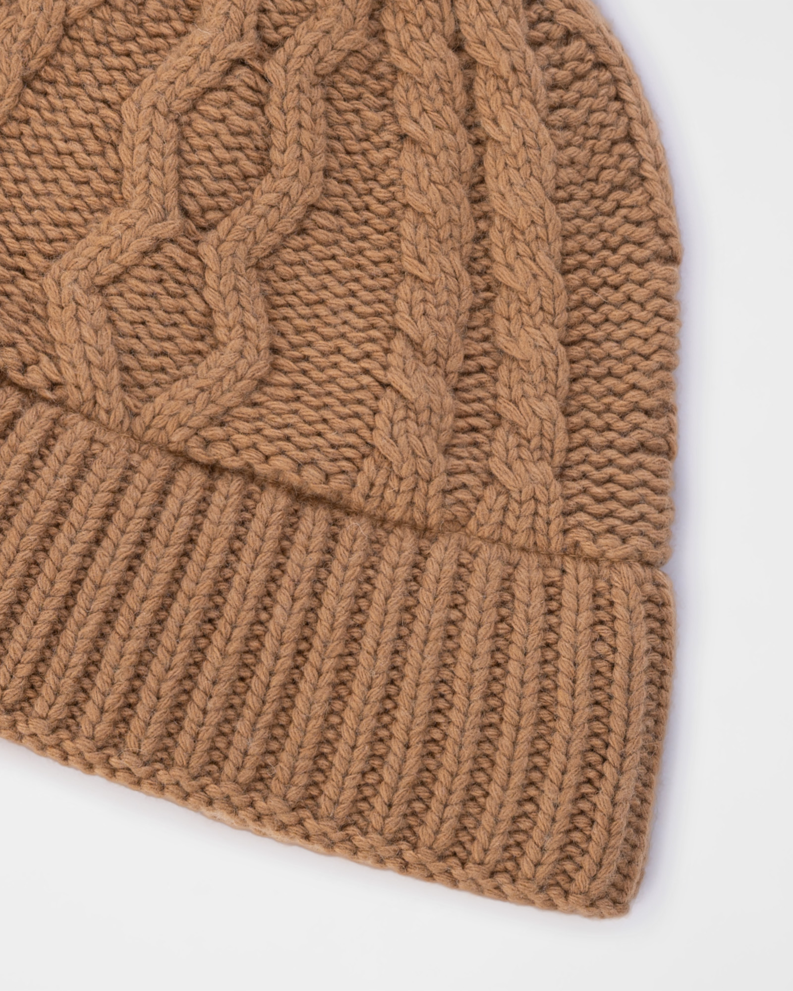 Gorro de hombre Aran con trenzas en mezcla de lana, colecci&oacute;n c&aacute;psula Re-Loved, fabricado en Italia, BEIGE, large