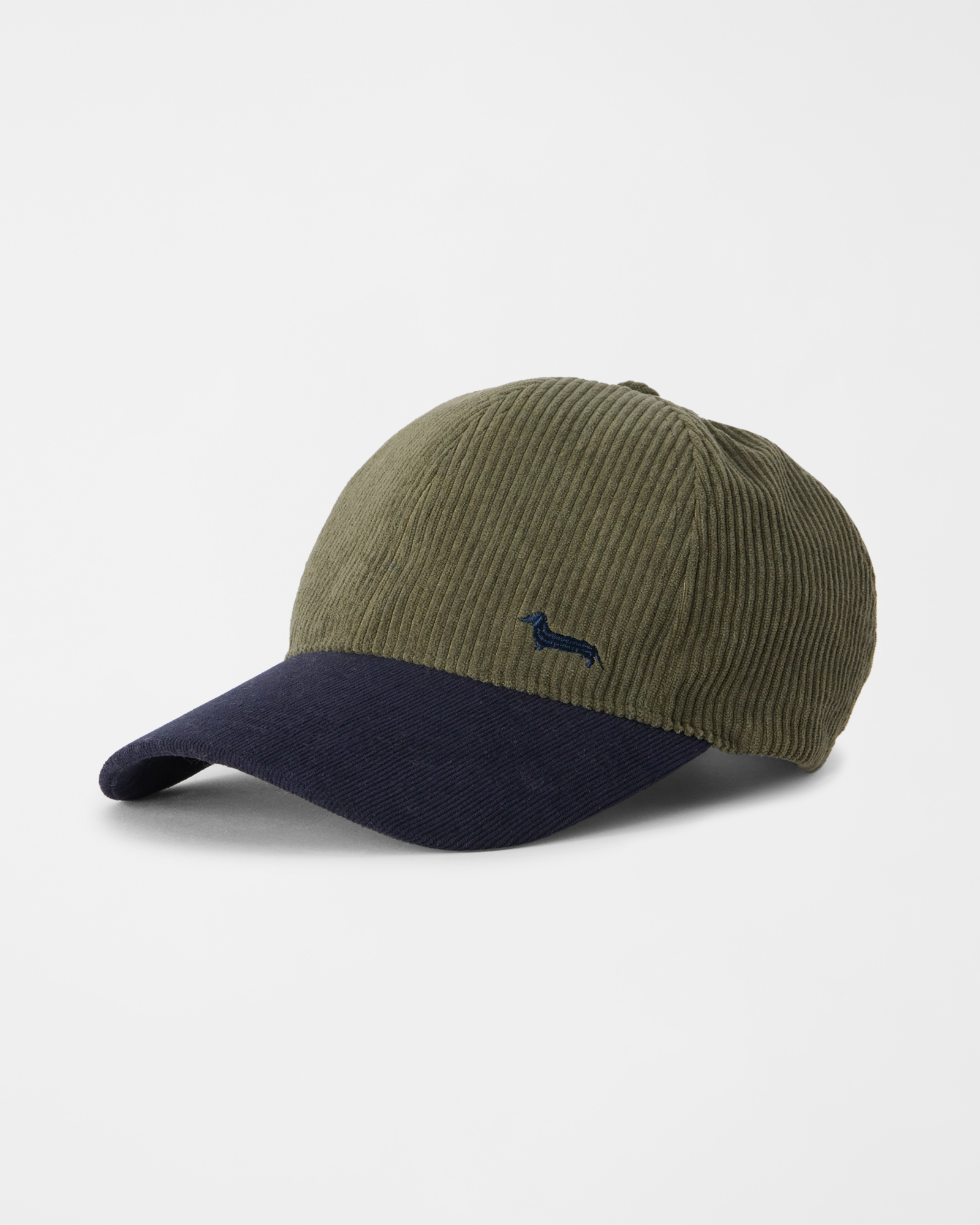 Baseball Cap Uomo in Velluto a Coste con Visiera a Contrasto, VERDE PETROLIO, large