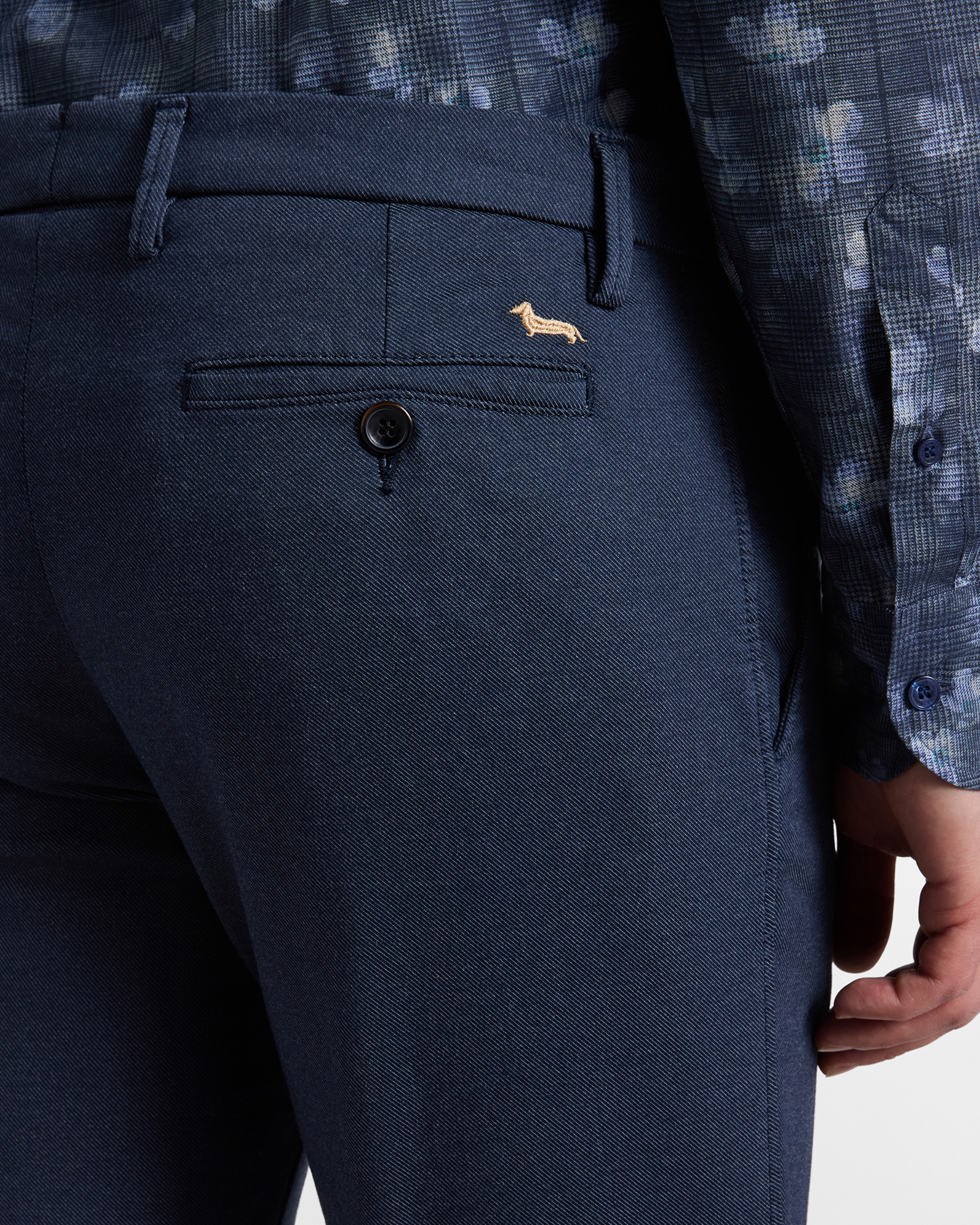 Pantalone Chino Uomo in misto cotone Narrow Fit, BLU NAVY, large
