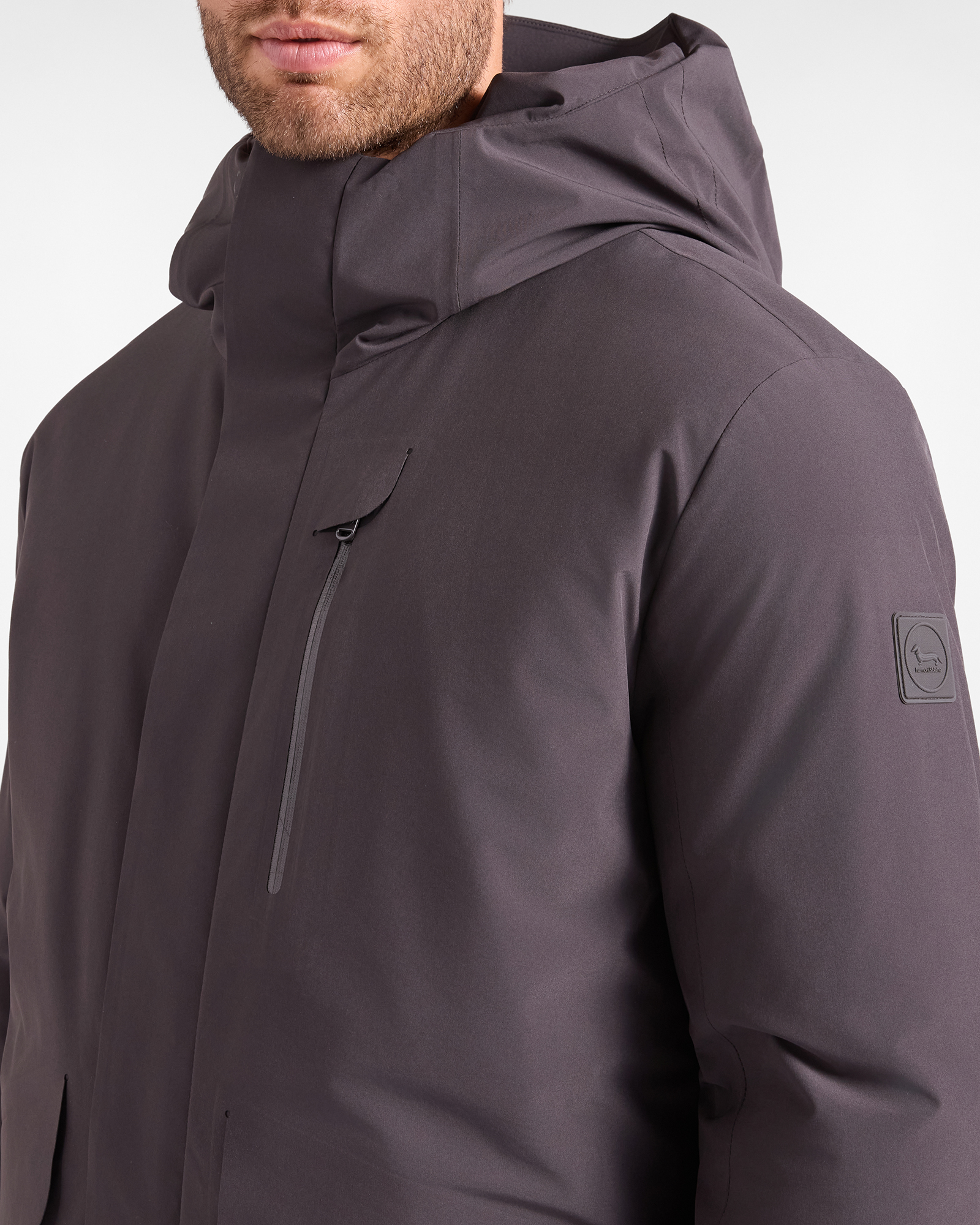 Chaqueta softshell para hombre de tejido t&eacute;cnico, MARR&Oacute;N OSCURO, large