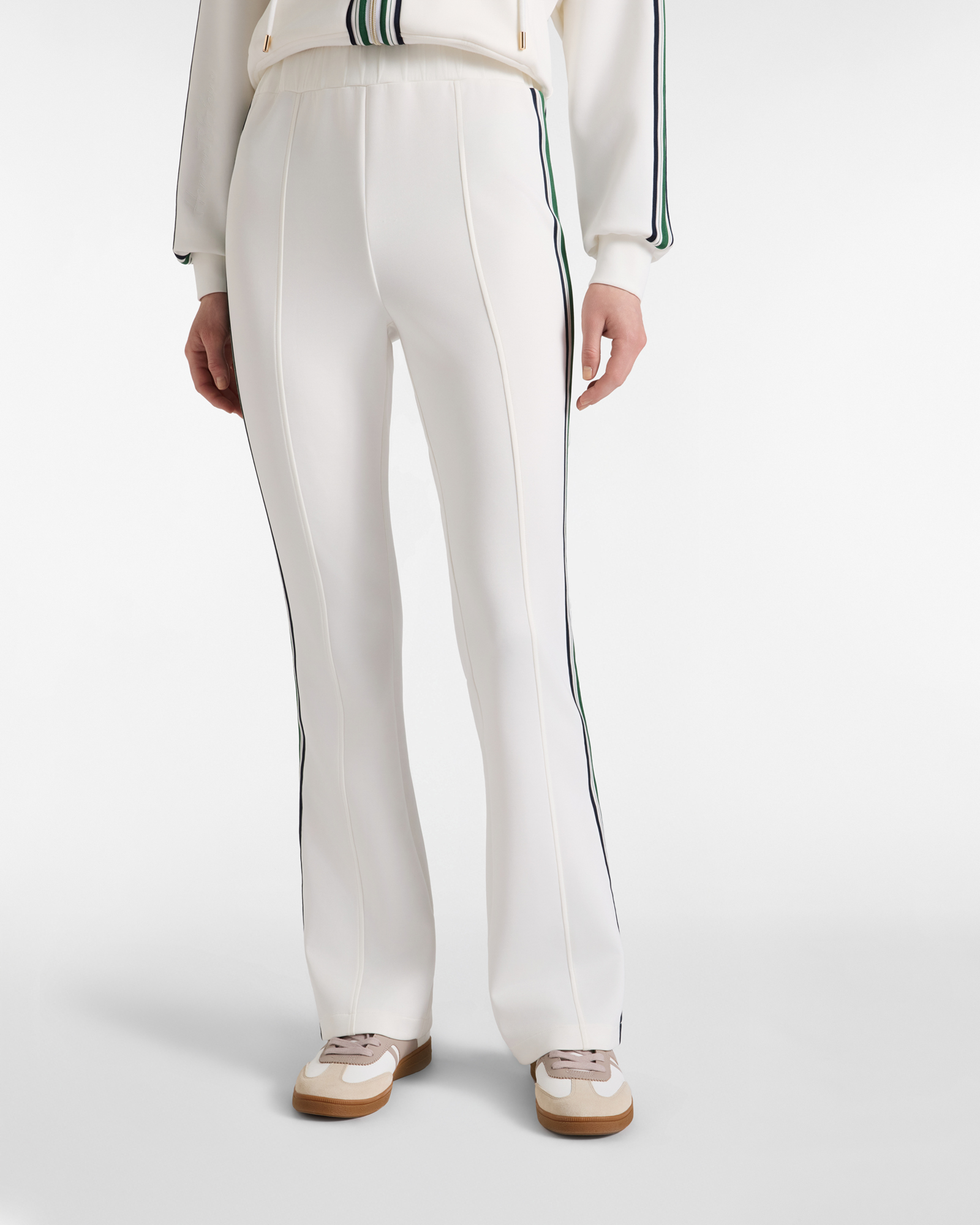 Pantalone Donna in felpa bianco con banda regimental