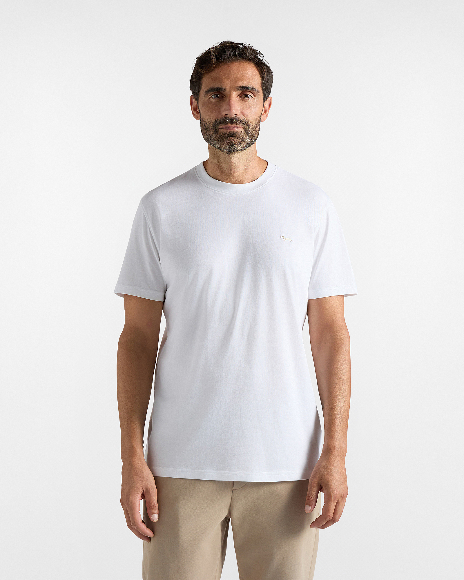 Men's regular-fit white T-shirt in 100% pure cotton