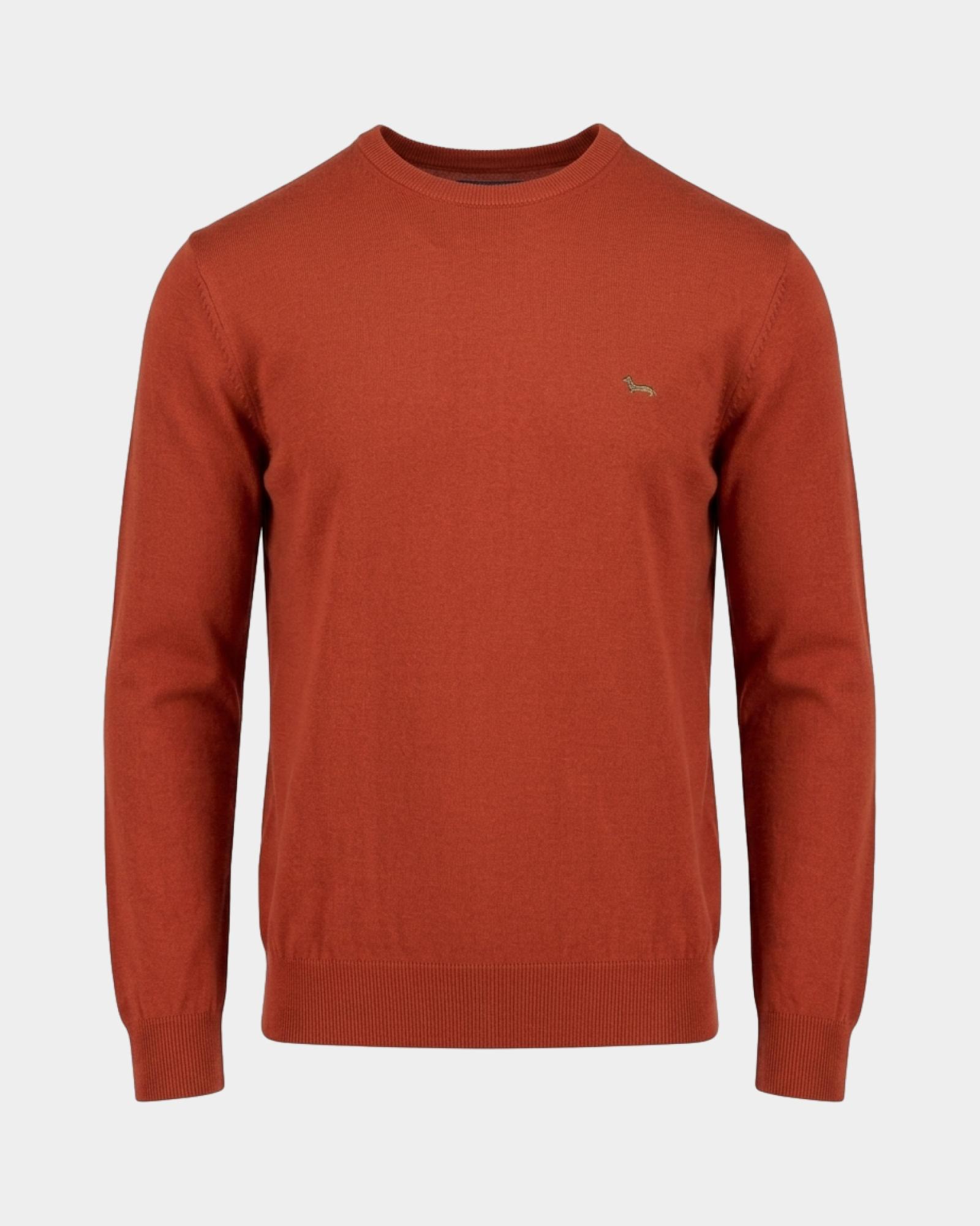 Jersey Hombre en mezcla de lana y algod&oacute;n   Regular Fit, ROJO LADRILLO, large
