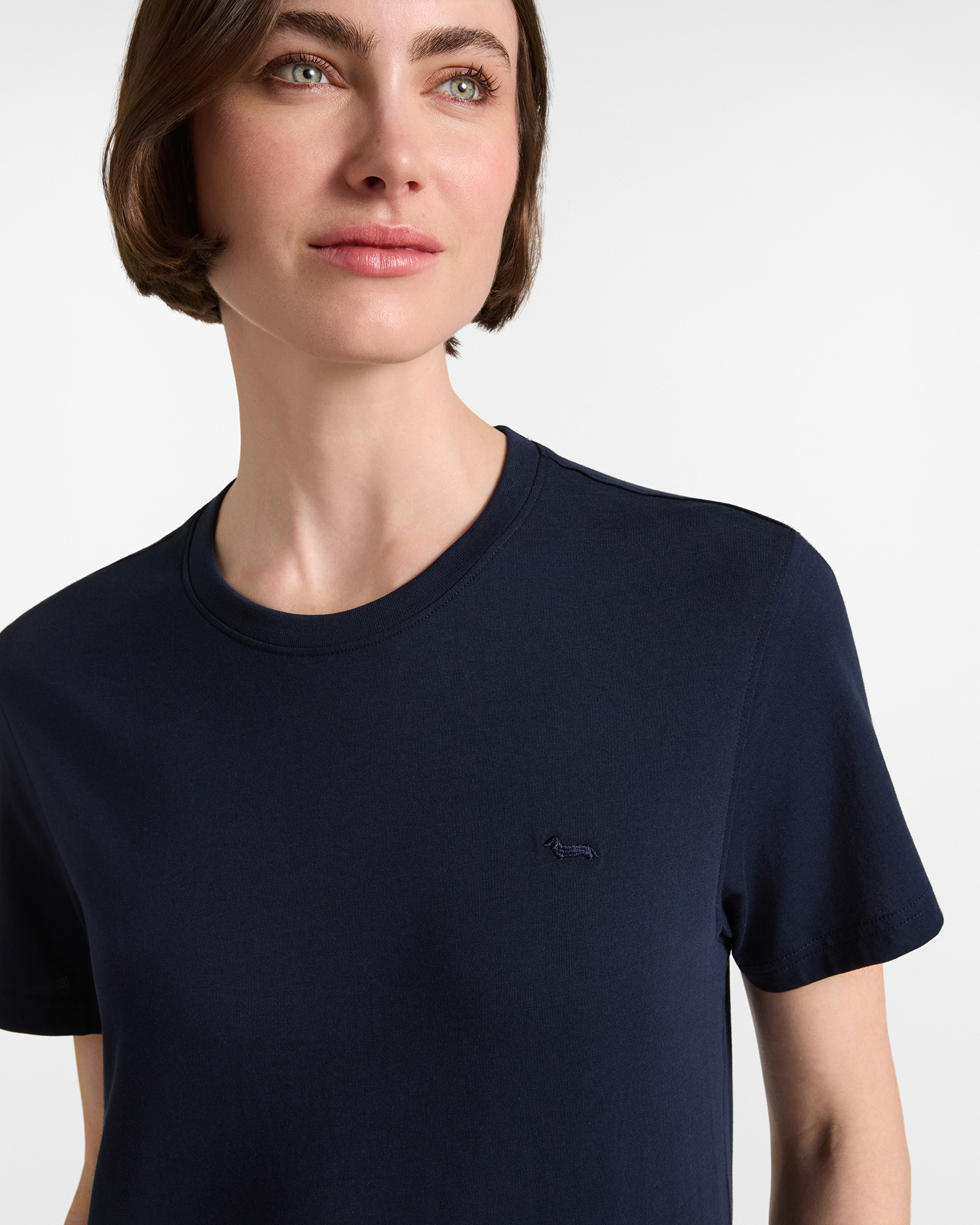 T-shirt Donna girocollo in 100% puro cotone, BLU NAVY, large