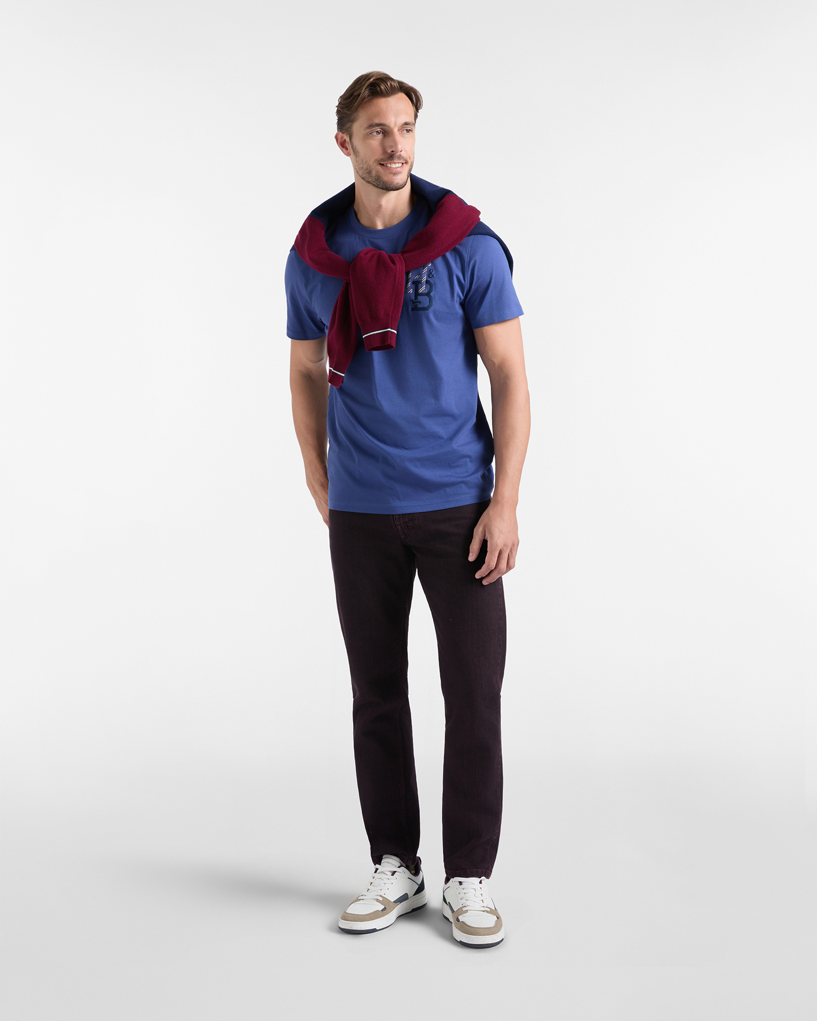 Men's regular-fit T-shirt in 100% pure cotton, SPORT BLUE, large