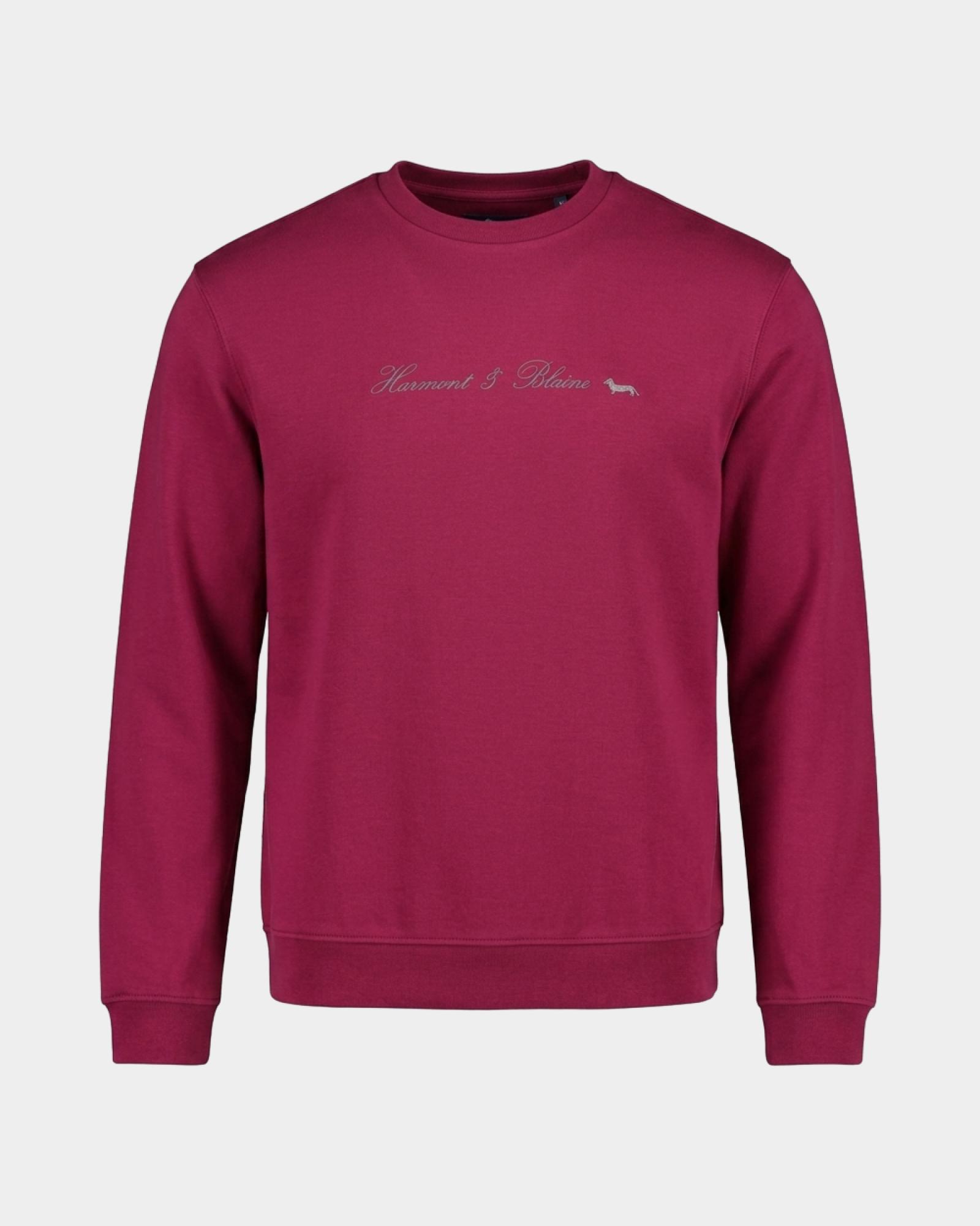 Men's pure cotton crewneck sweatshirt with 3D logo, INDIAN ROSE, large