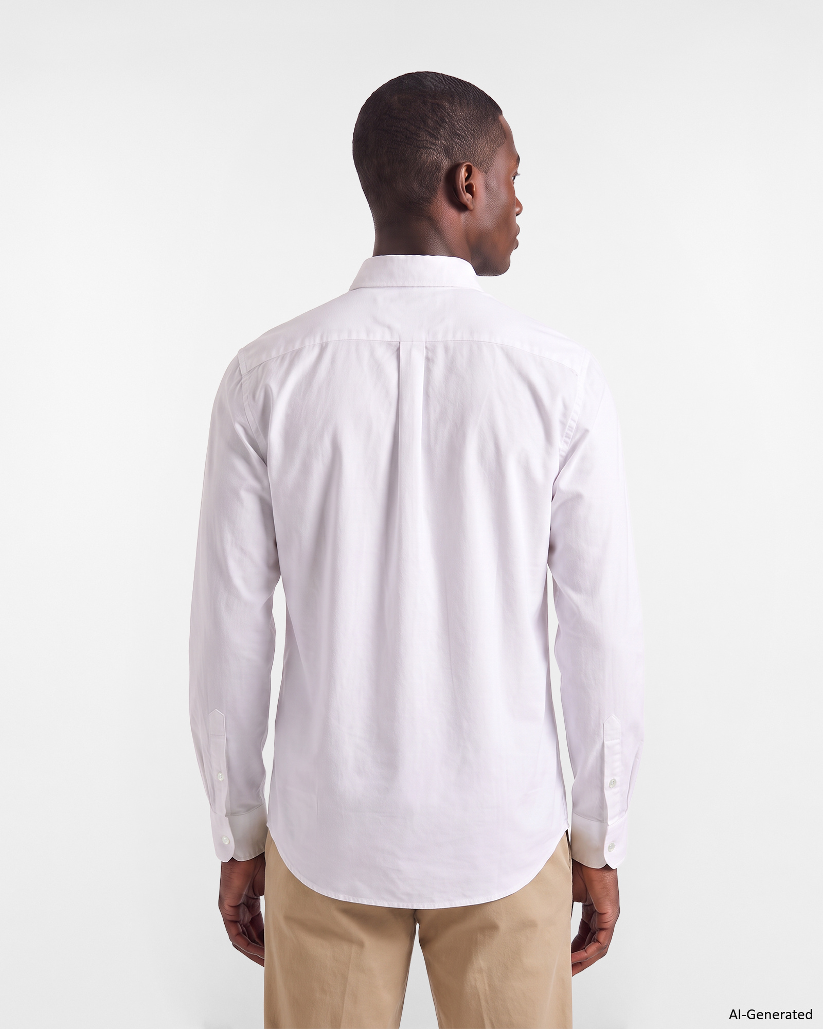 Men's regular-fit Oxford shirt with pocket square, WHITE, large