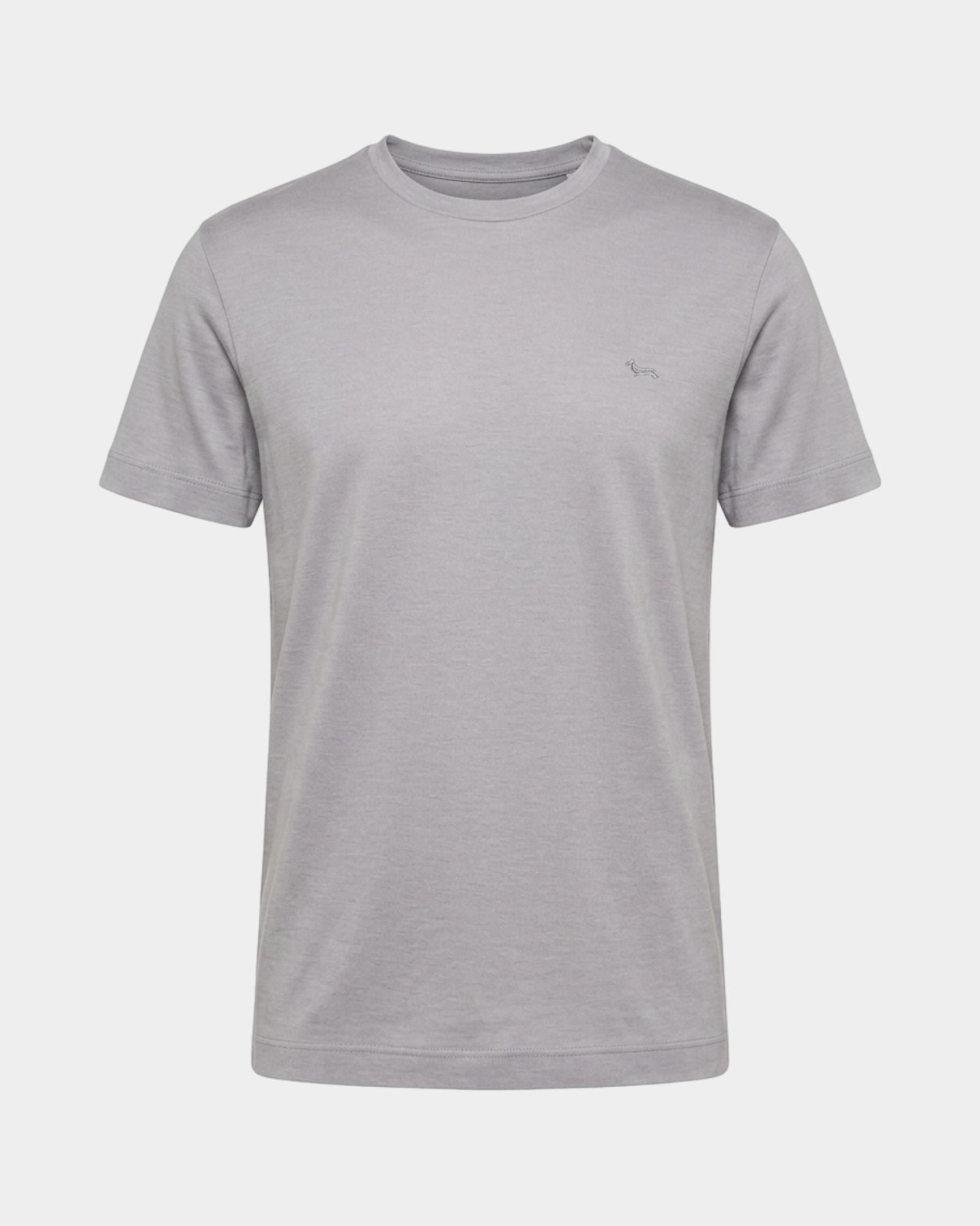 Men's regular-fit T-shirt in cotton and Lyocell&reg; blend, GRAY, large