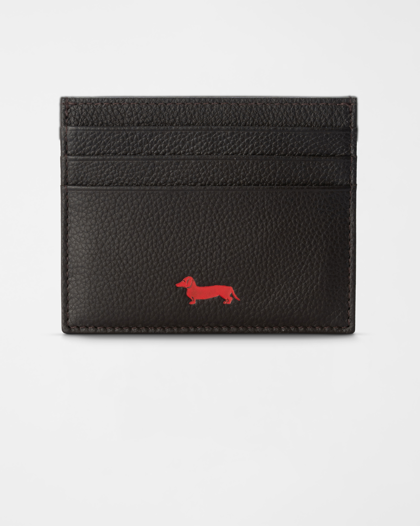 Men&rsquo;s card holder in genuine dark oak leather