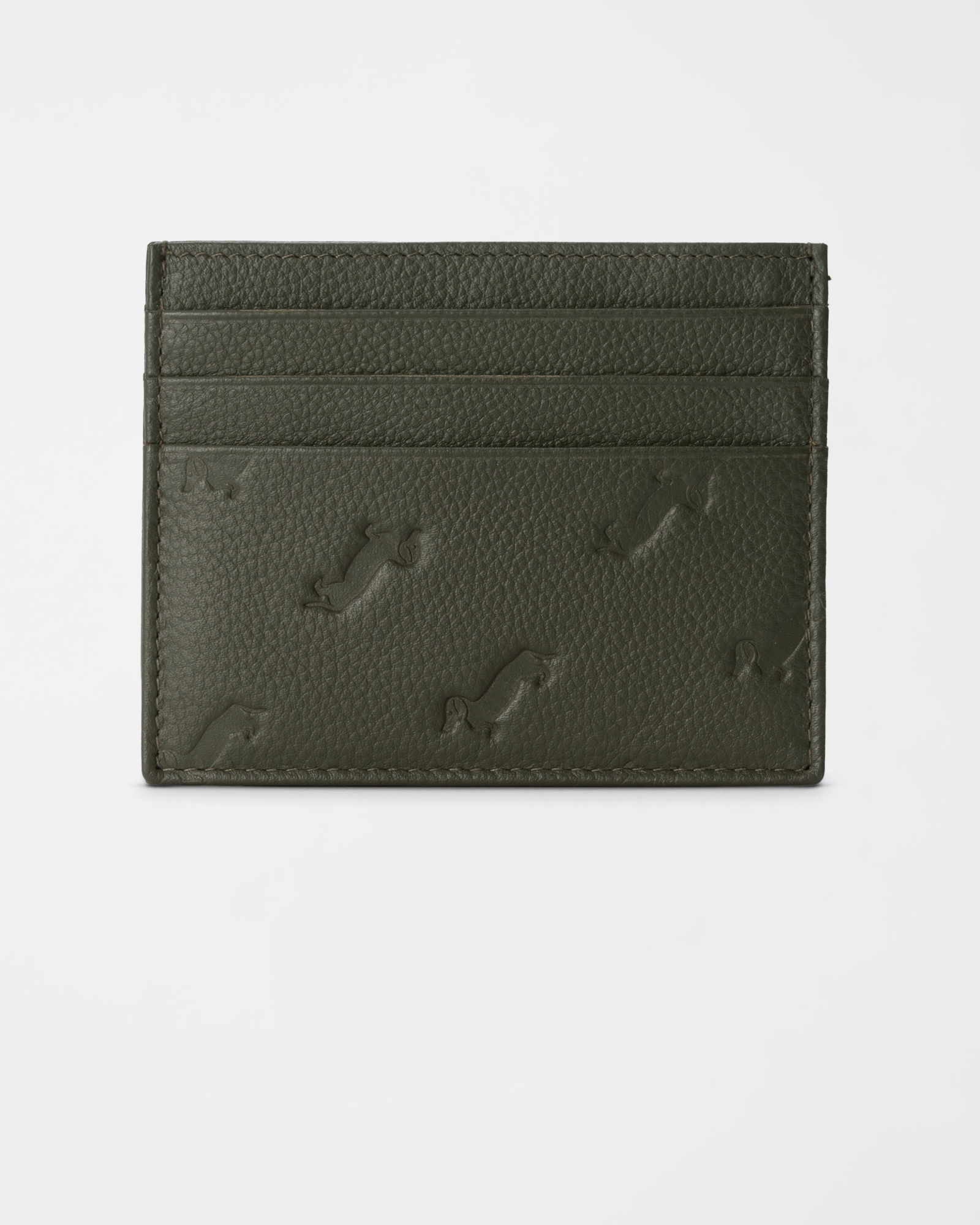 Men&rsquo;s Genuine Leather Card Holder with All-Over Dachshund Design, BROWN, large